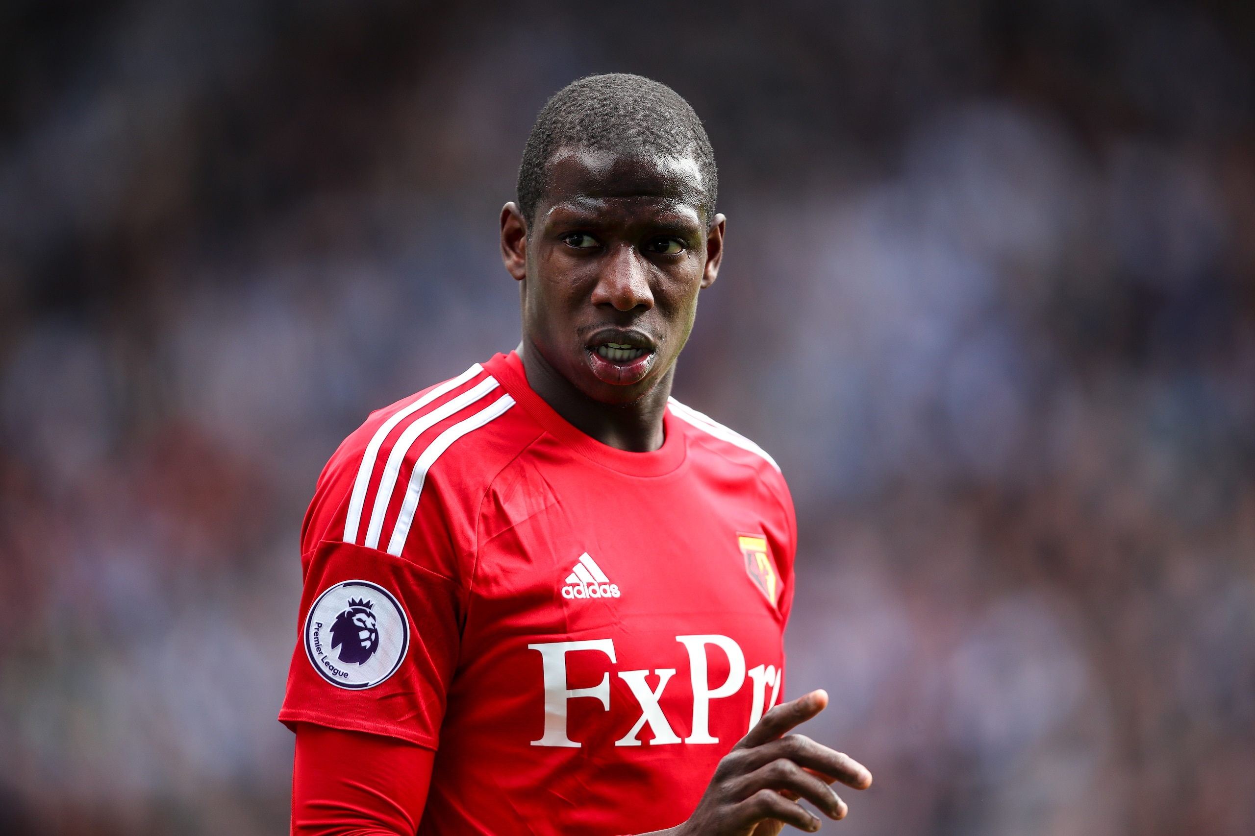 HUDDERSFIELD, ENGLAND - APRIL 14: Abdoulaye Doucoure of Watford during the Premier League match between Huddersfield Town and Watford at John Smith's Stadium on April 14, 2018 in Huddersfield, England. (Photo by Robbie Jay Barratt - AMA/Getty Images)