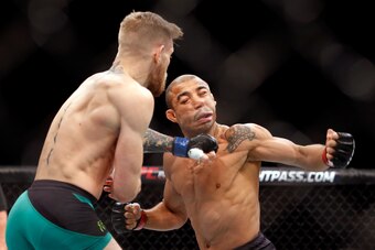 McGregor finished featherweight champion Jose Aldo with a single left hand.