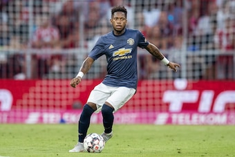 MUNICH, GERMANY - AUGUST 05: Fred of Manchester United runs with the ball during the friendly match between Bayern Muenchen and Manchester United at Allianz Arena on August 5, 2018 in Munich, Germany. (Photo by Boris Streubel/Getty Images)
