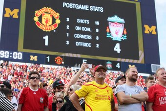 ANN ARBOR, MI - JULY 28: Fans of Liverpool watch their team in a 1-4 victory in the International Champions Cup 2018 match between Manchester Untied and Liverpool at Michigan Stadium on July 28, 2018 in Ann Arbor, Michigan. (Photo by Matthew Ashton - AMA/