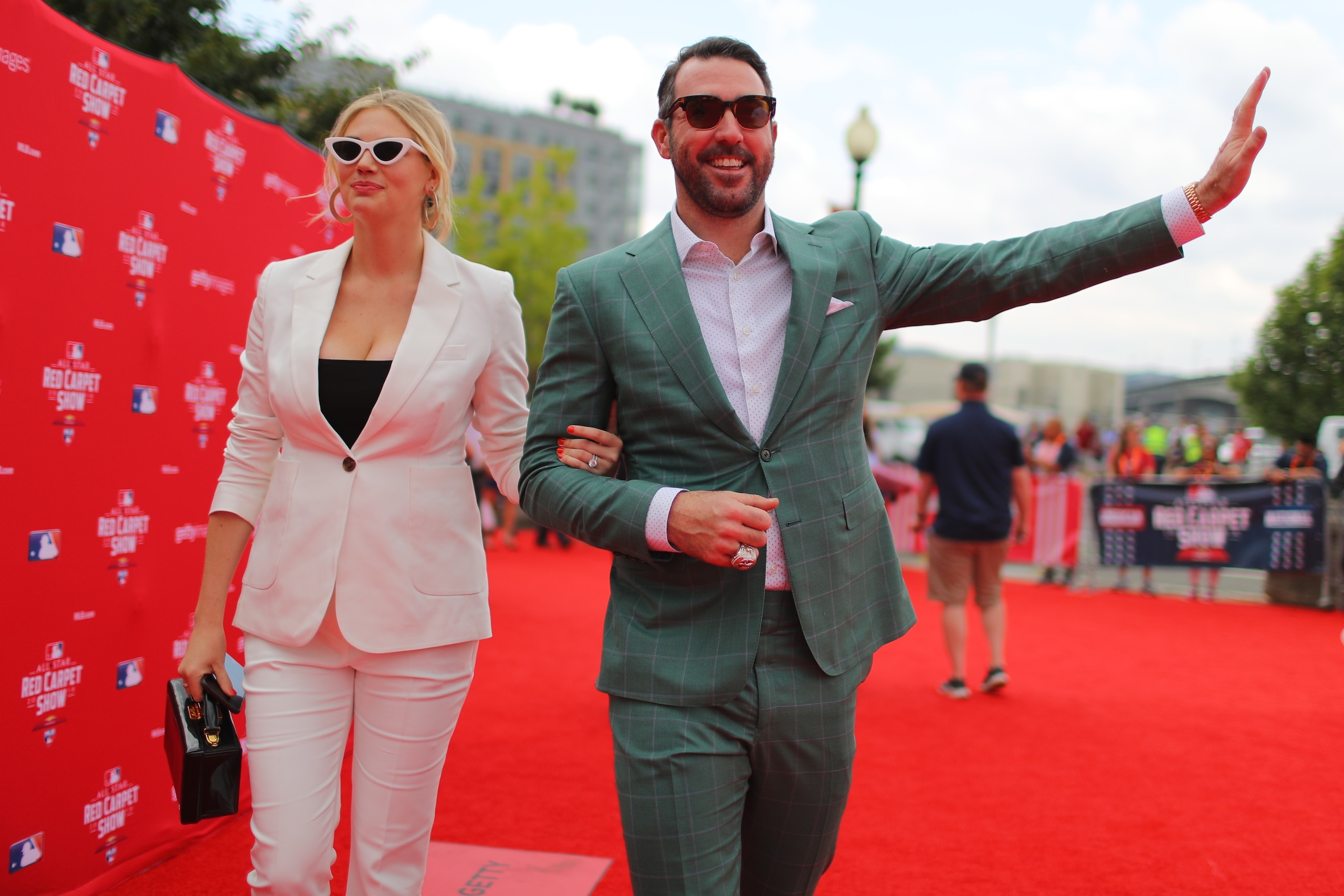 Justin Verlander walks the carpet with his wife Kate Upton during the MLB Red Carpet Show at Nationals Park on Tuesday, July 17, 2018 in Washington, D.C. Justin Verlander walks the carpet with his wife Kate Upton during the MLB Red Carpet Show at Nationals Park on Tuesday, July 17, 2018 in Washington, D.C.