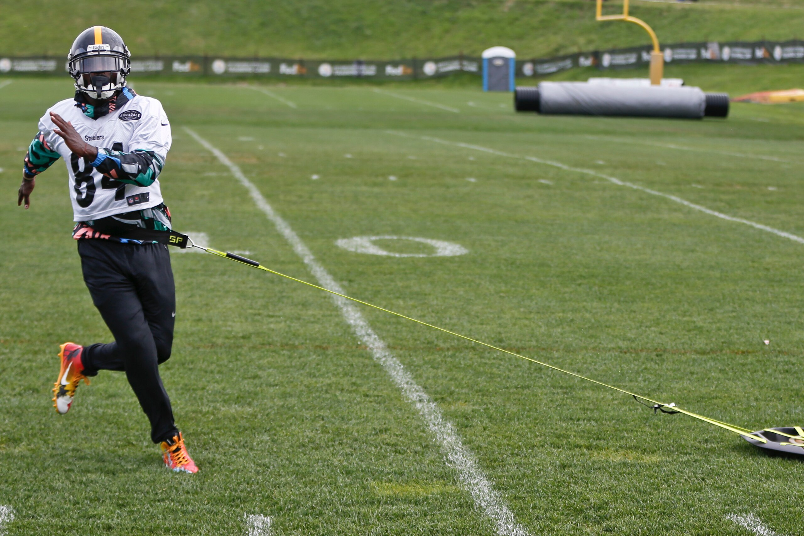 Antonio Brown has gone at a slower pace in training camp this year as he tries to recover from a relatively minor leg strain.