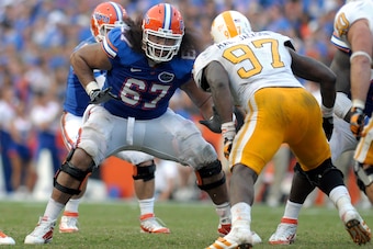 Jon Halapio started all but eight games in college for the University of Florida but was cut before the end of his first training camp with the Patriots in 2014.