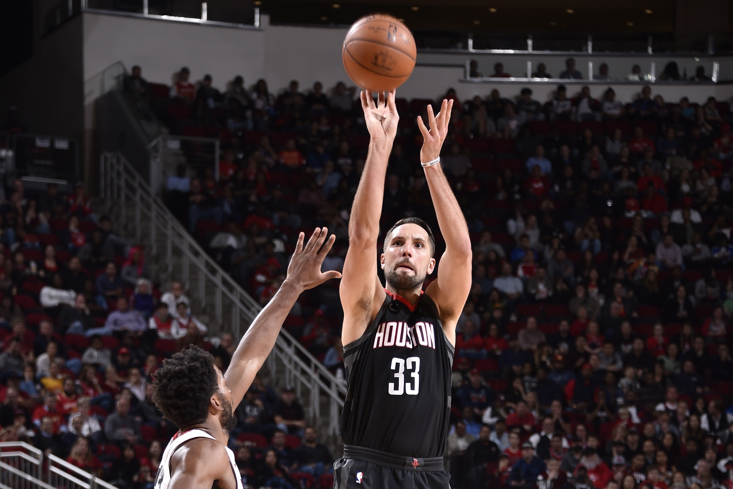 HOUSTON, TX - JANUARY 22:  Ryan Anderson #33 of the Houston Rockets shoots the ball against the Miami Heat on January 22, 2018 at the Toyota Center in Houston, Texas. NOTE TO USER: User expressly acknowledges and agrees that, by downloading and or using t