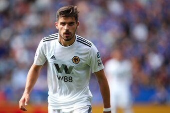 LEICESTER, ENGLAND - AUGUST 18: Ruben Neves of Wolverhampton Wanderers during the Premier League match between Leicester City and Wolverhampton Wanderers at The King Power Stadium on August 18, 2018 in Leicester, United Kingdom. (Photo by Robbie Jay Barra