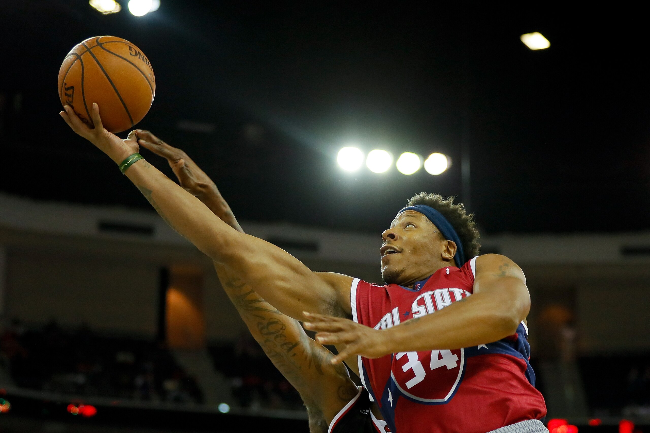 DULUTH, GA - AUGUST 10: David Hawkins #34 of Tri-State attempts a layup against Trilogyduring week eight of the BIG3 three on three basketball league at Infinite Energy Arena on August 10, 2018 in Duluth, Georgia. (Photo by Kevin C. Cox/Getty Images) DULUTH, GA - AUGUST 10: David Hawkins #34 of Tri-State attempts a layup against Trilogyduring week eight of the BIG3 three on three basketball league at Infinite Energy Arena on August 10, 2018 in Duluth, Georgia. (Photo by Kevin C. Cox/Getty Images)