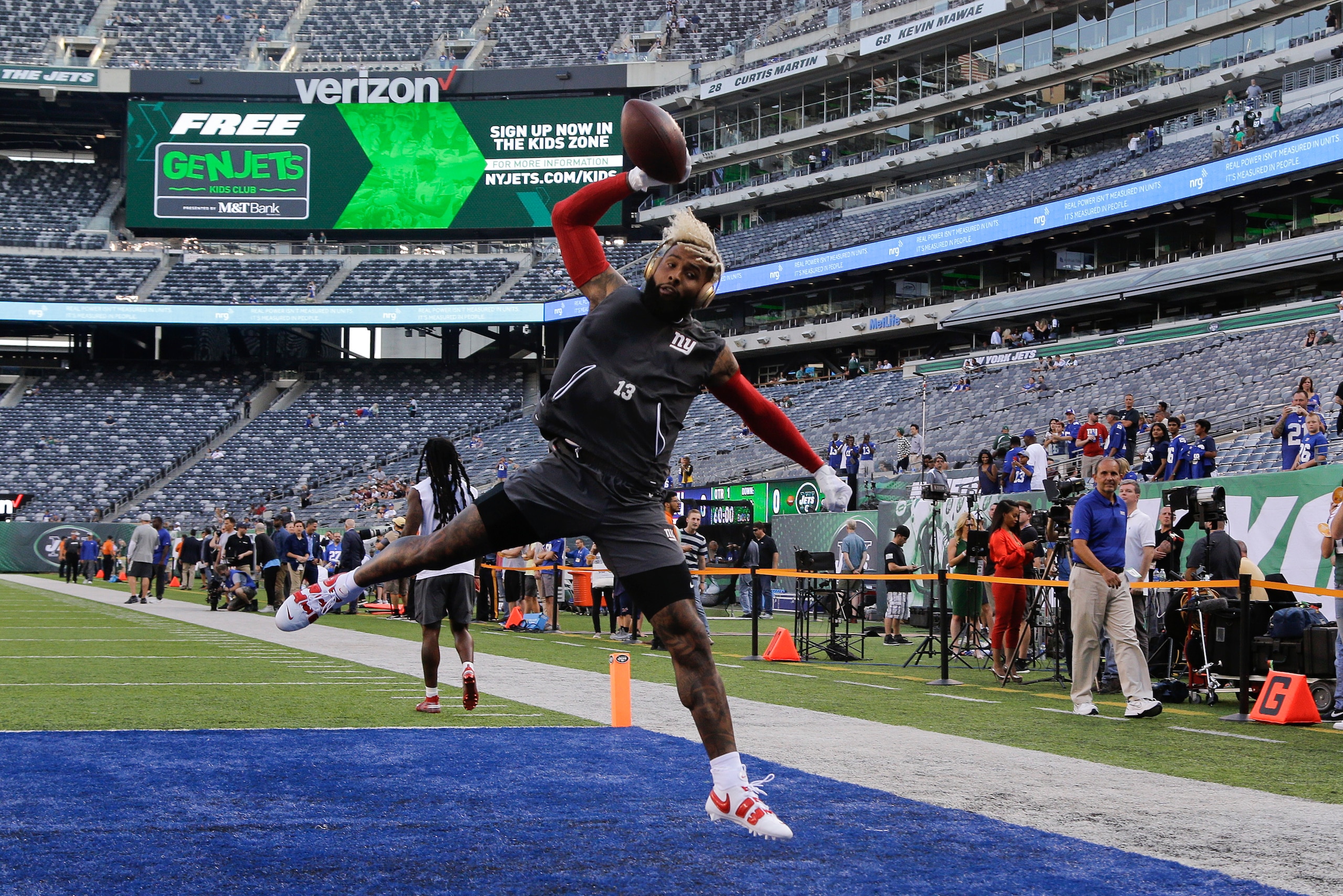 Beckham chose not to hold out for the better contract he wanted and was rewarded Monday with the largest deal for a wide receiver in NFL history. Beckham chose not to hold out for the better contract he wanted and was rewarded Monday with the largest deal for a wide receiver in NFL history.