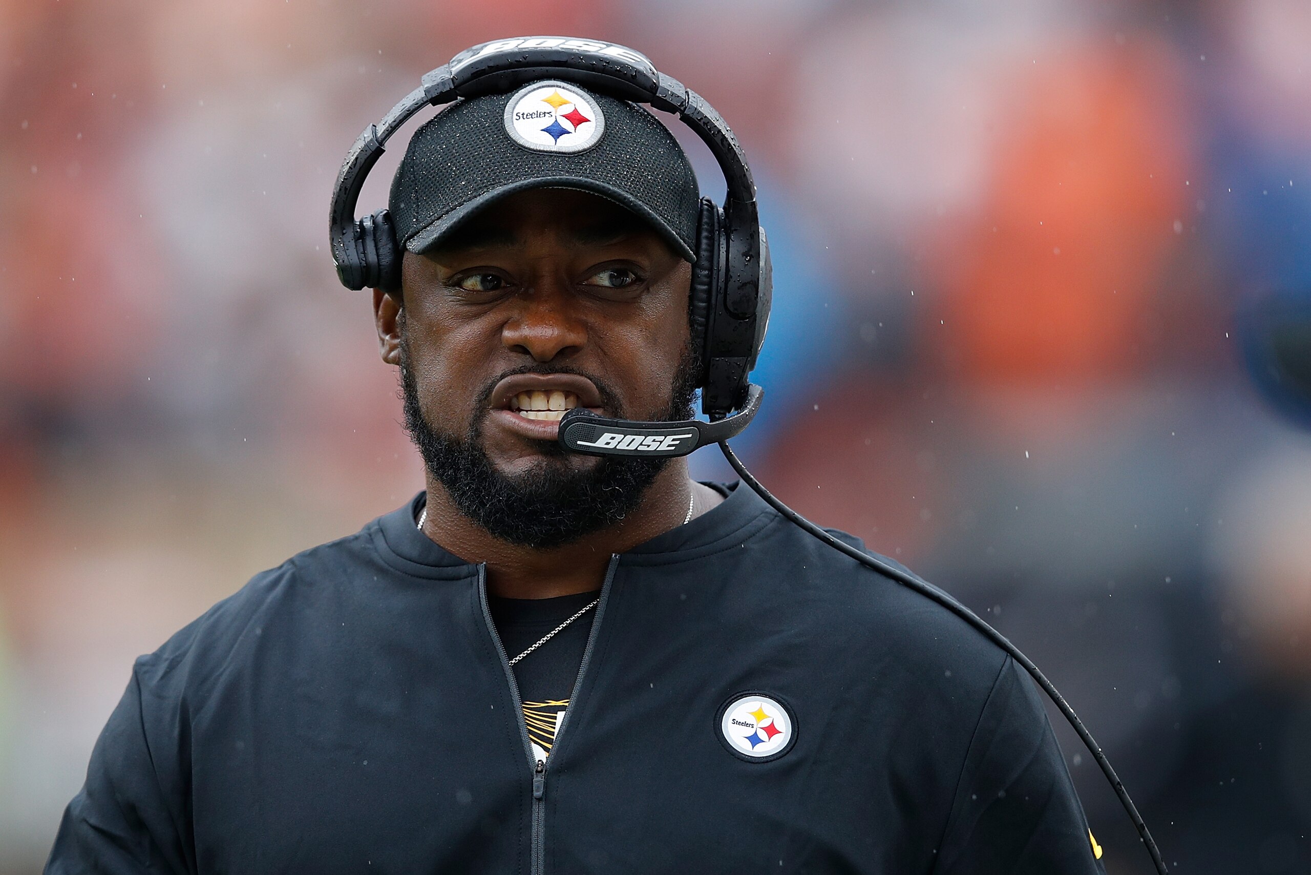 CLEVELAND, OH - SEPTEMBER 09:  Head coach Mike Tomlin of the Pittsburgh Steelers looks on during the first quarter against the Cleveland Browns at FirstEnergy Stadium on September 9, 2018 in Cleveland, Ohio. (Photo by Joe Robbins/Getty Images)