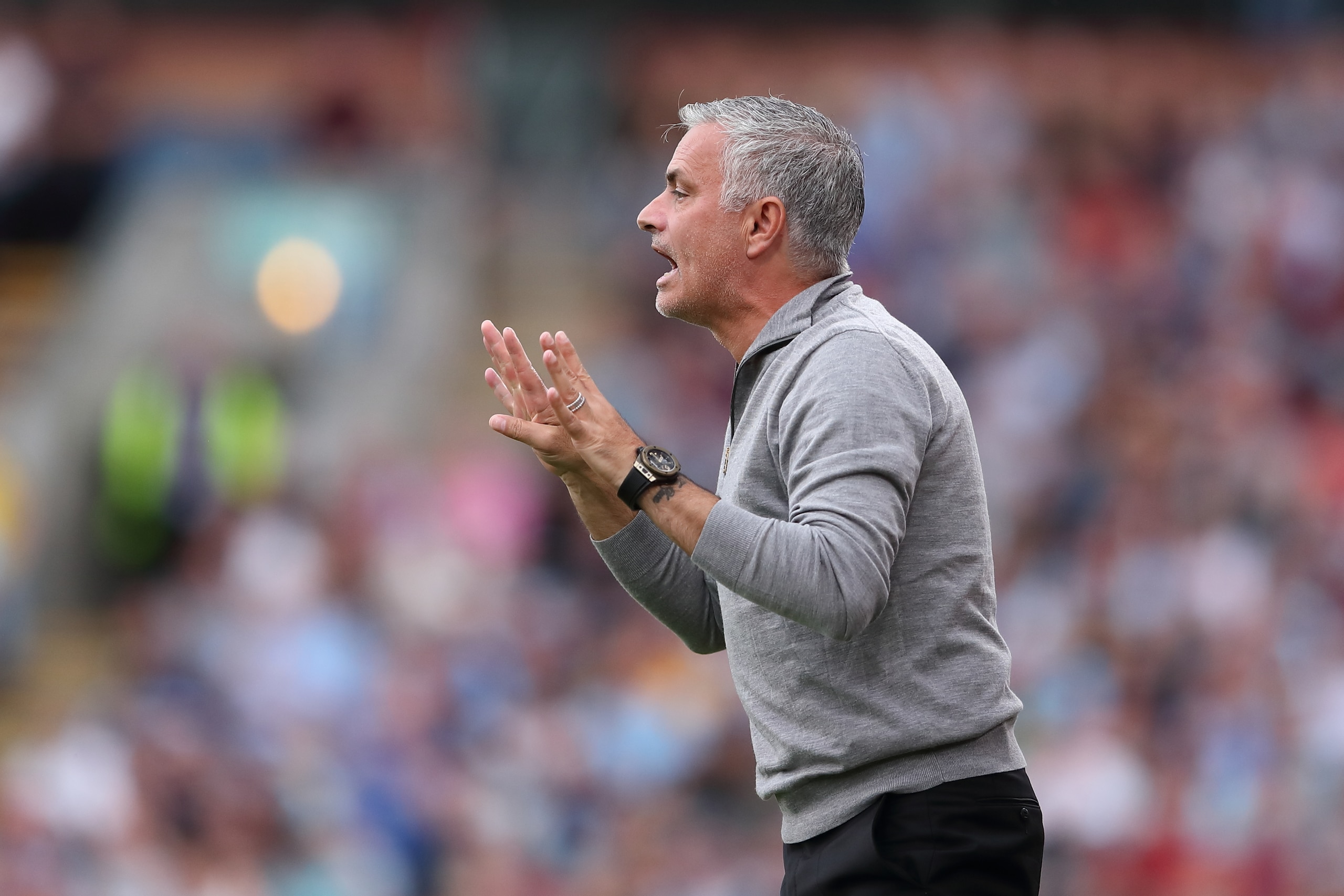 BURNLEY, ENGLAND - SEPTEMBER 02: Manchester United Manager \ Head Coach Jose Mourinho during the Premier League match between Burnley FC and Manchester United at Turf Moor on September 2, 2018 in Burnley, United Kingdom. (Photo by James Williamson - AMA/G