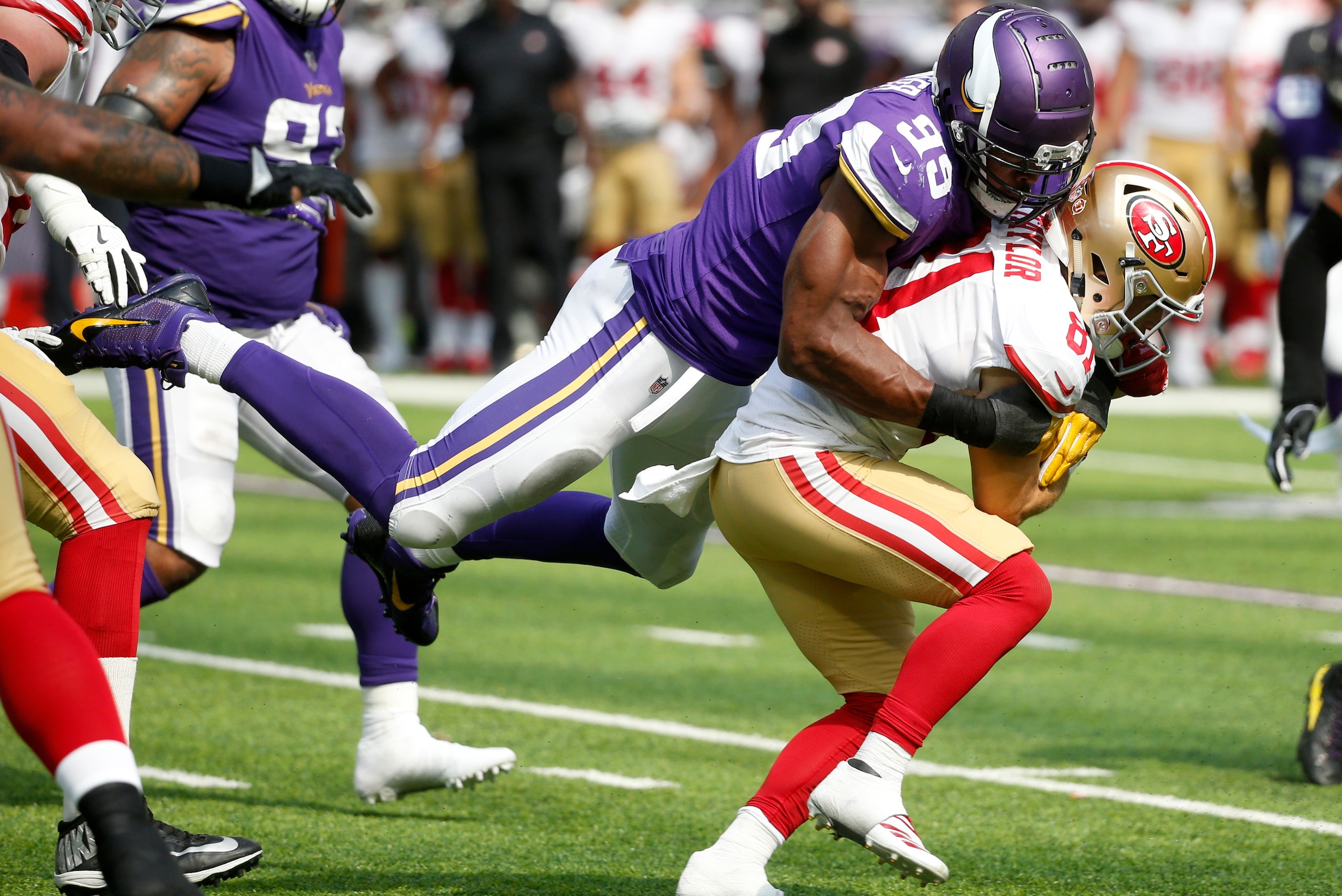 The Packers may need to think twice about playing Aaron Rodgers and his injured knee due to the presence of Minnesota defensive end Danielle Hunter.