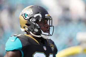 JACKSONVILLE, FL - DECEMBER 17:   Yannick Ngakoue #91 of the Jacksonville Jaguars warms up on the field prior to the start of their game against the Houston Texans at EverBank Field on December 17, 2017 in Jacksonville, Florida.  (Photo by Logan Bowles/Ge