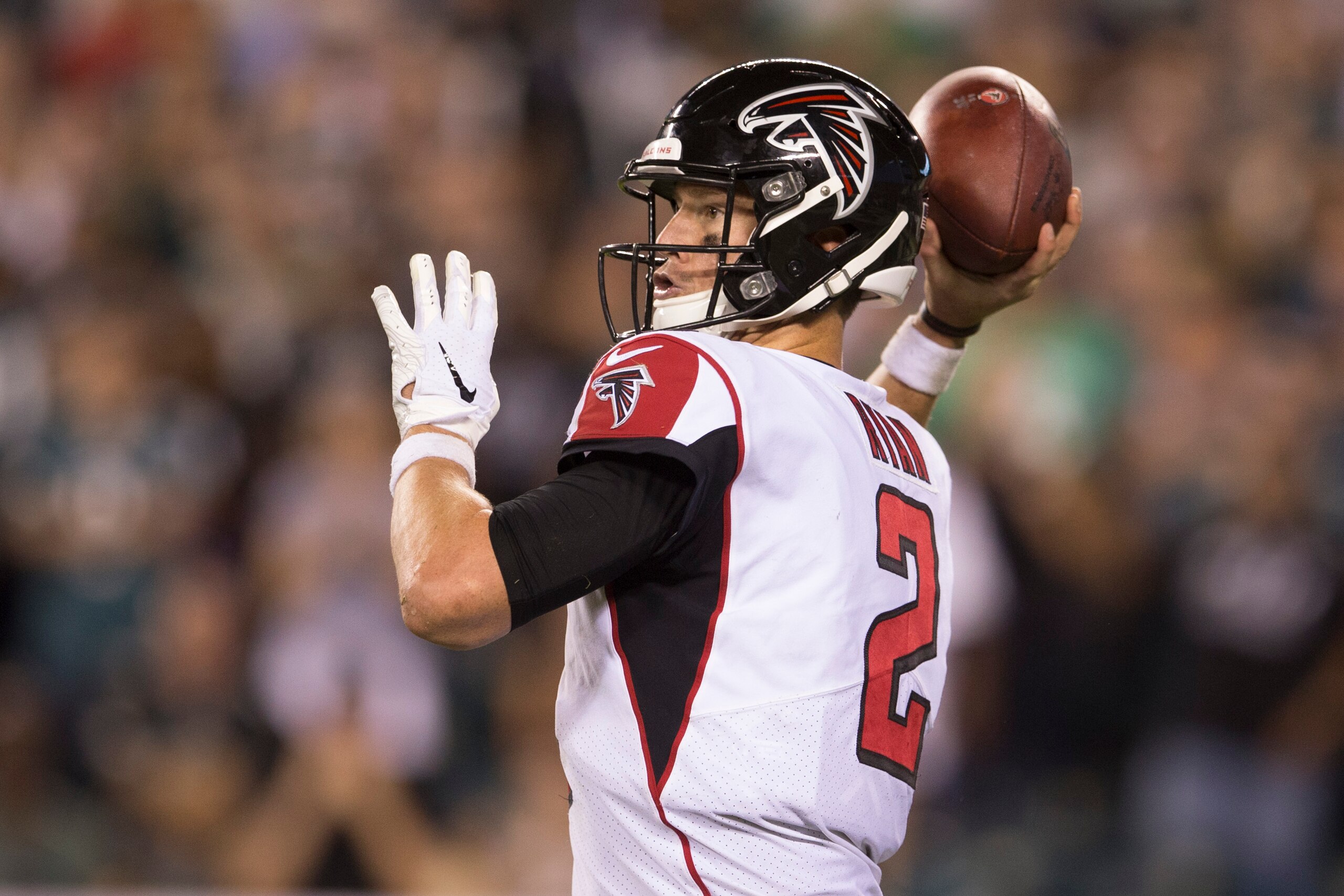 PHILADELPHIA, PA - SEPTEMBER 06: Matt Ryan #2 of the Atlanta Falcons in action against the Philadelphia Eagles at Lincoln Financial Field on September 6, 2018 in Philadelphia, Pennsylvania. (Photo by Mitchell Leff/Getty Images)