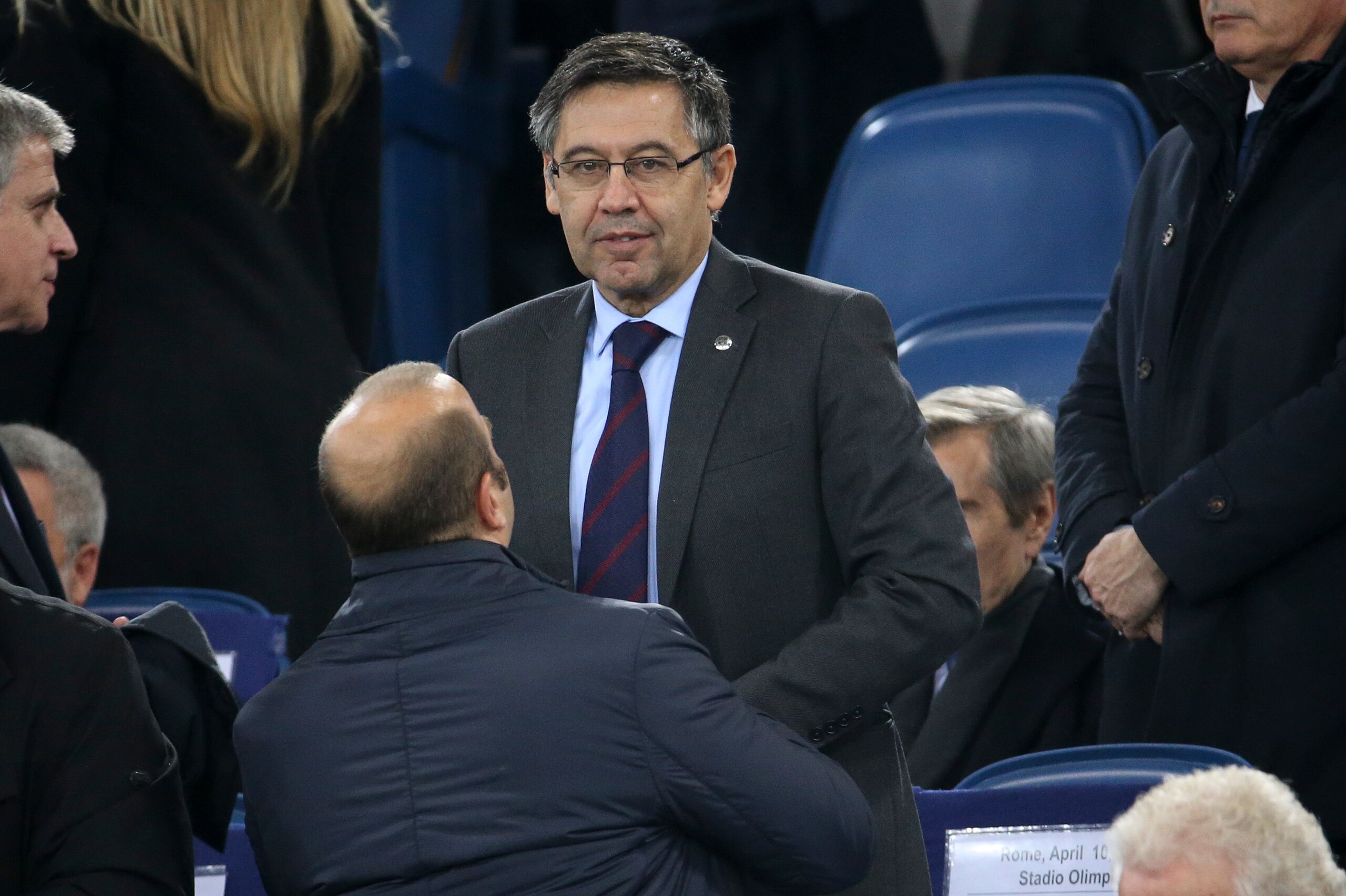 ROME, ITALY - APRIL 10: President of FC Barcelona Josep Maria Bartomeu attends the UEFA Champions League Quarter Final second leg match between AS Roma and FC Barcelona (Barca) at Stadio Olimpico on April 10, 2018 in Rome, Italy. (Photo by Jean Catuffe/Ge
