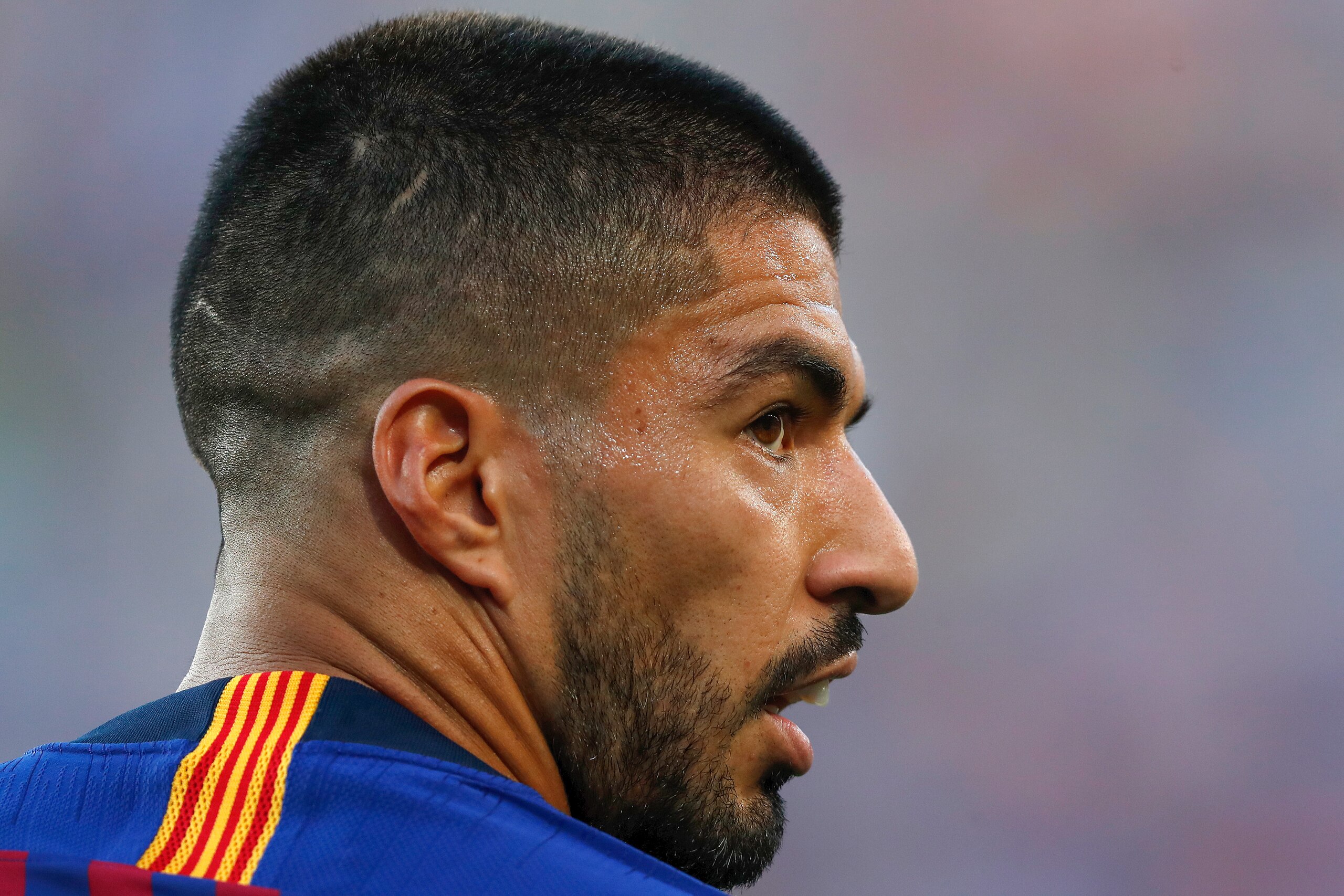 BARCELONA, SPAIN - SEPTEMBER 18: Luis Suarez of FC Barcelona during the UEFA Champions League  match between FC Barcelona v PSV at the Camp Nou on September 18, 2018 in Barcelona Spain (Photo by Edwin van Zandvoort/Soccrates/Getty Images)