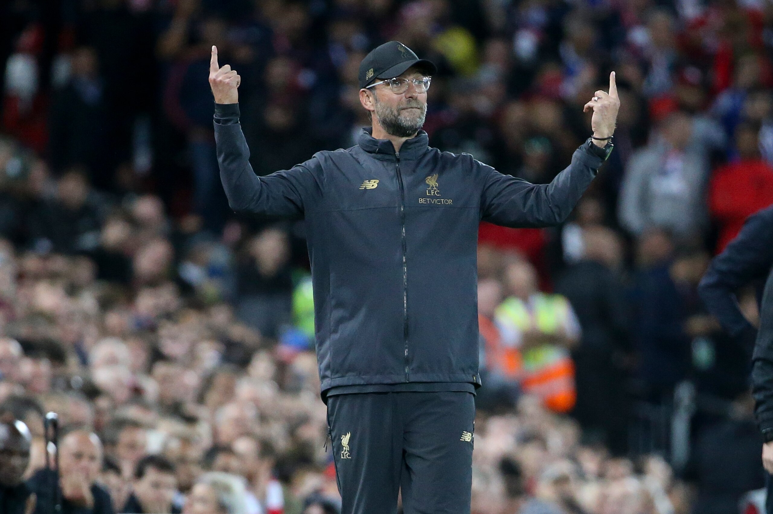 LIVERPOOL, ENGLAND - SEPTEMBER 18: Coach of Liverpool Jurgen Klopp during the Group C match of the UEFA Champions League between Liverpool FC and Paris Saint-Germain (PSG) at Anfield on September 18, 2018 in Liverpool, United Kingdom. (Photo by Jean Catuf LIVERPOOL, ENGLAND - SEPTEMBER 18: Coach of Liverpool Jurgen Klopp during the Group C match of the UEFA Champions League between Liverpool FC and Paris Saint-Germain (PSG) at Anfield on September 18, 2018 in Liverpool, United Kingdom. (Photo by Jean Catuf