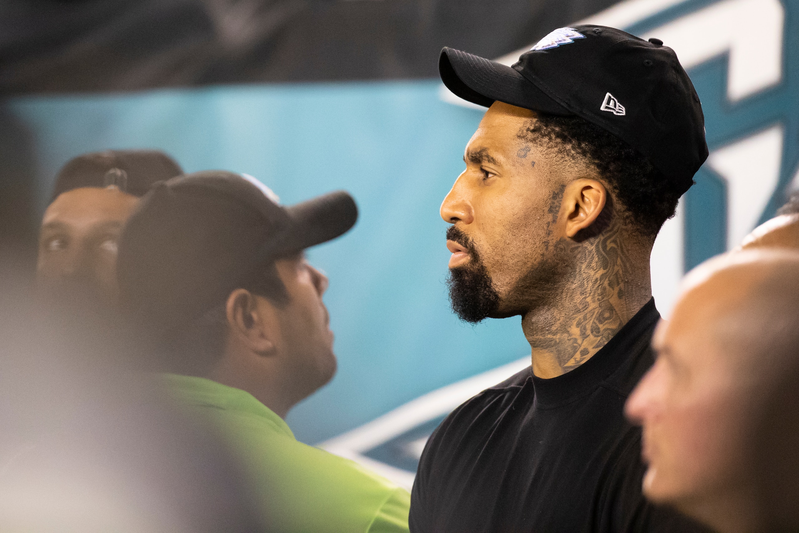 PHILADELPHIA, PA - SEPTEMBER 6:  Wilson Chandler fo the Philadelphia 76ers watches game action between the Philadelphia Eagles and the Atlanta Falcons at Lincoln Financial Field on September 6, 2018 in Philadelphia, Pennsylvania. Eagles defeat the Falcons