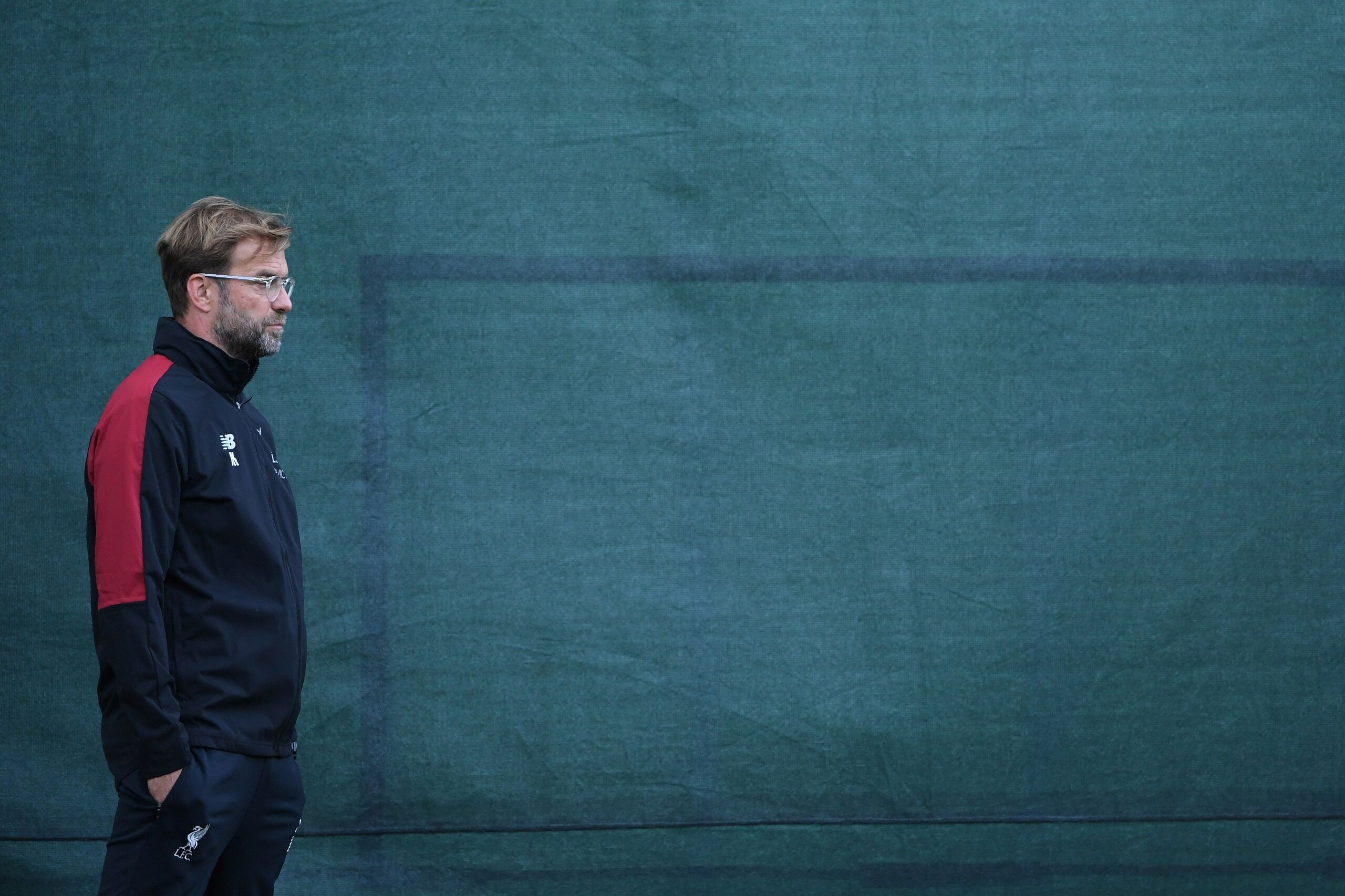 Liverpool's German manager Jurgen Klopp during a team training session at their Melwood training complex in Liverpool, north west England, on September 17, 2018, on the eve of their UEFA Champions League group C football match against Paris Saint-Germain.