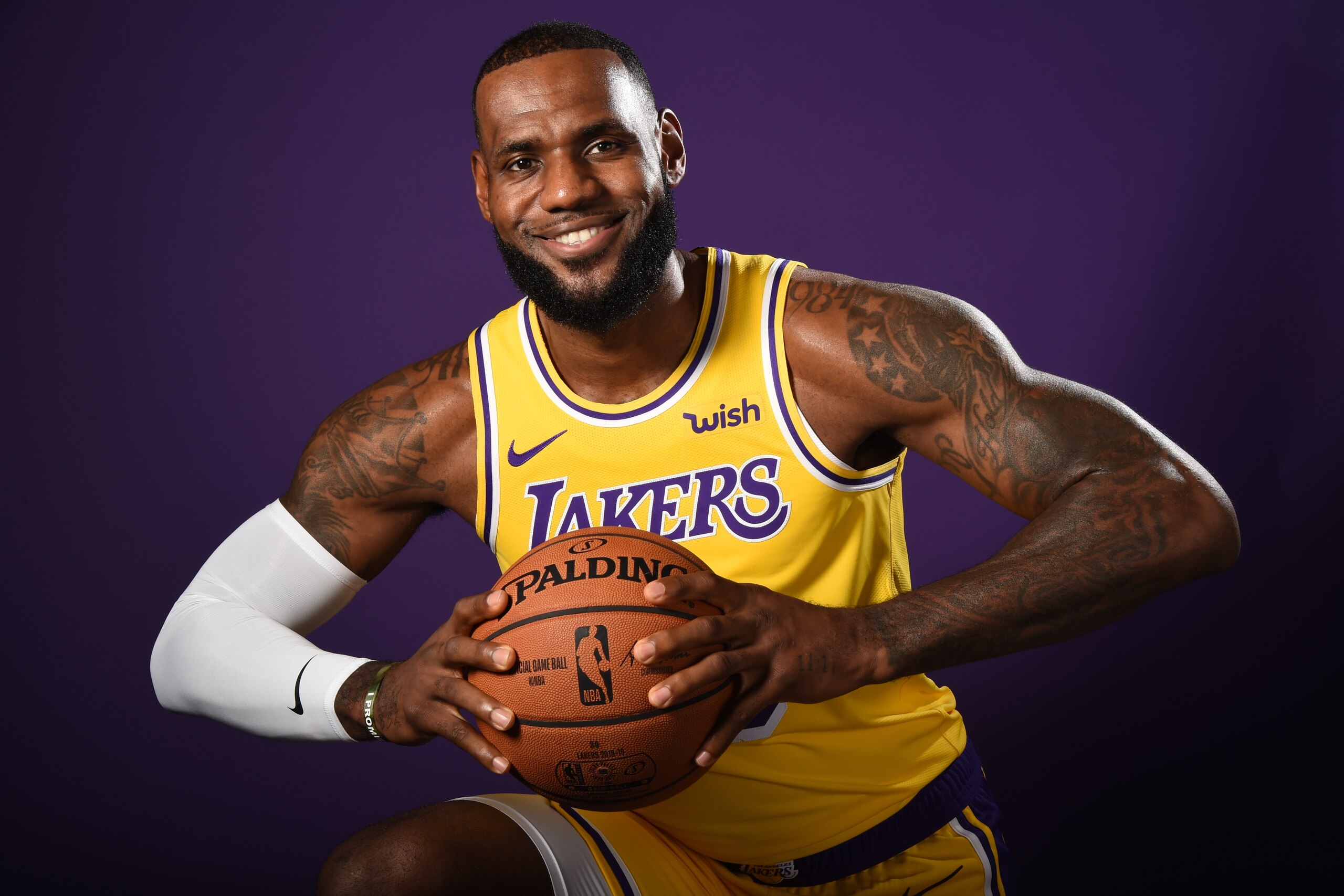 EL SEGUNDO, CA - SEPTEMBER 24: LeBron James #23 of the Los Angeles Lakers poses for a portrait during media day at UCLA Health Training Center on September 24, 2018 in El Segundo, California. NOTE TO USER: User expressly acknowledges and agrees that, by d