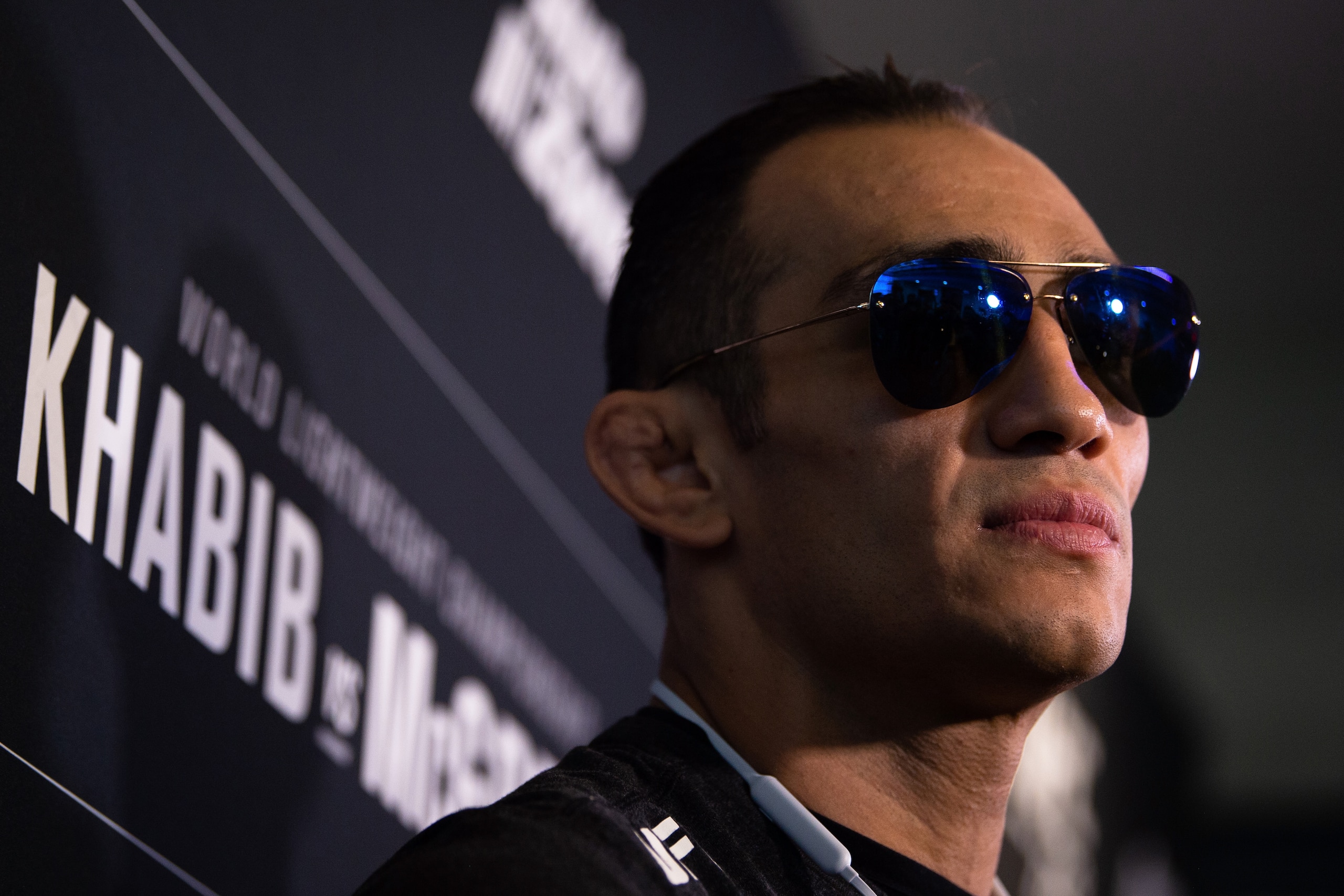LAS VEGAS, NEVADA - OCTOBER 02:  Tony Ferguson interacts with media during the UFC 229 Media Availability at the UFC Performance Institute on October 2, 2018 in Las Vegas, Nevada. (Photo by Chris Unger/Zuffa LLC/Zuffa LLC via Getty Images)