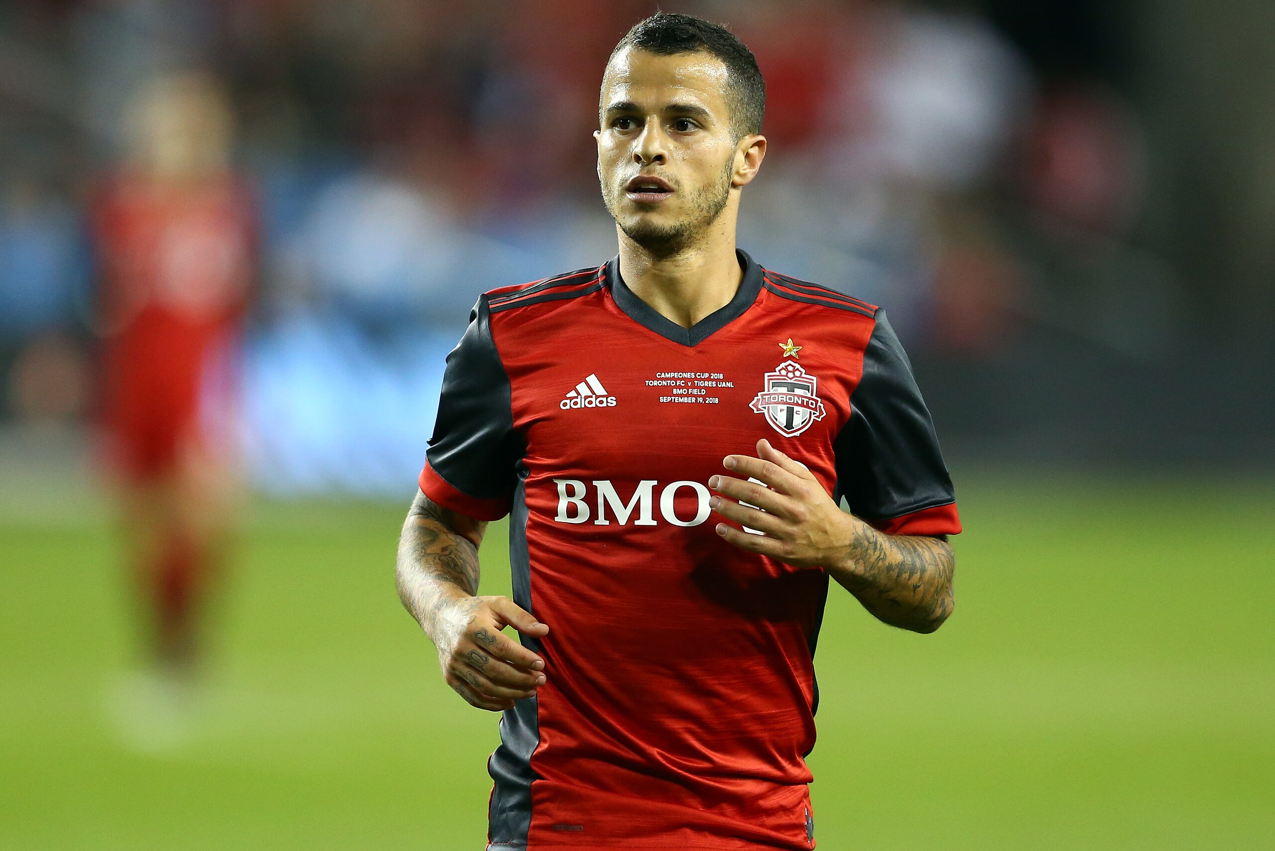TORONTO, ON - SEPTEMBER 19:  Sebastian Giovinco #10 of Toronto FC looks on during the first half of the 2018 Campeones Cup Final against Tigres UANL at BMO Field on September 19, 2018 in Toronto, Canada.  (Photo by Vaughn Ridley/Getty Images)