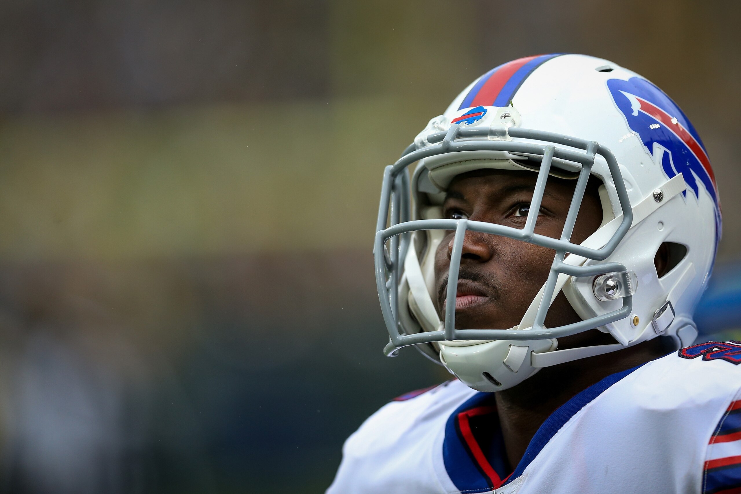 GREEN BAY, WI - SEPTEMBER 30:  LeSean McCoy #25 of the Buffalo Bills looks on from the sideline in the third quarter against the Green Bay Packers at Lambeau Field on September 30, 2018 in Green Bay, Wisconsin. (Photo by Dylan Buell/Getty Images)