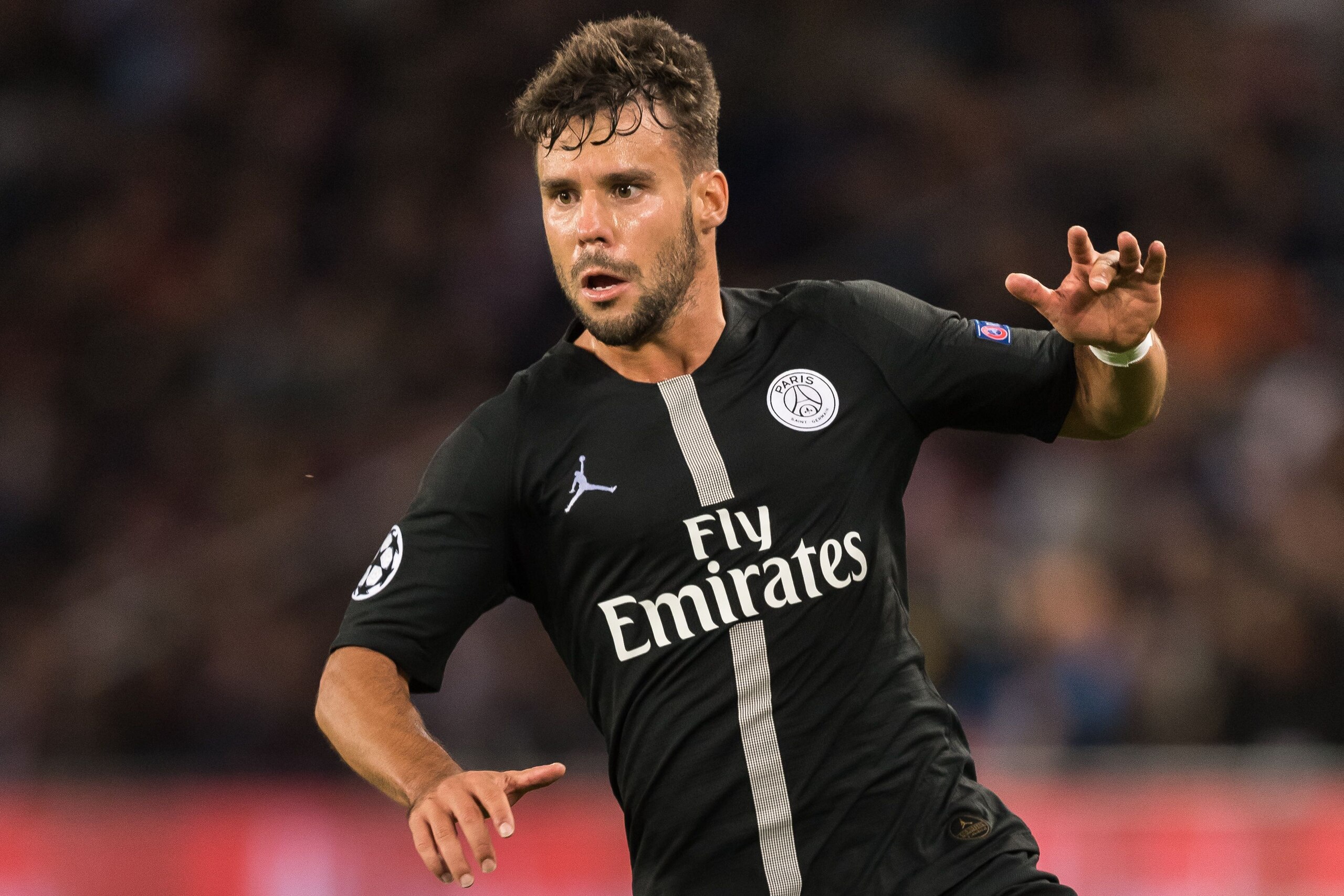 Juan Bernat of Paris Saint-Germain during the UEFA Champions League group C match between Paris St Germain and Crvena zvezda at the Parc des Princes on October 03, 2018 in Paris, France(Photo by VI Images via Getty Images)
