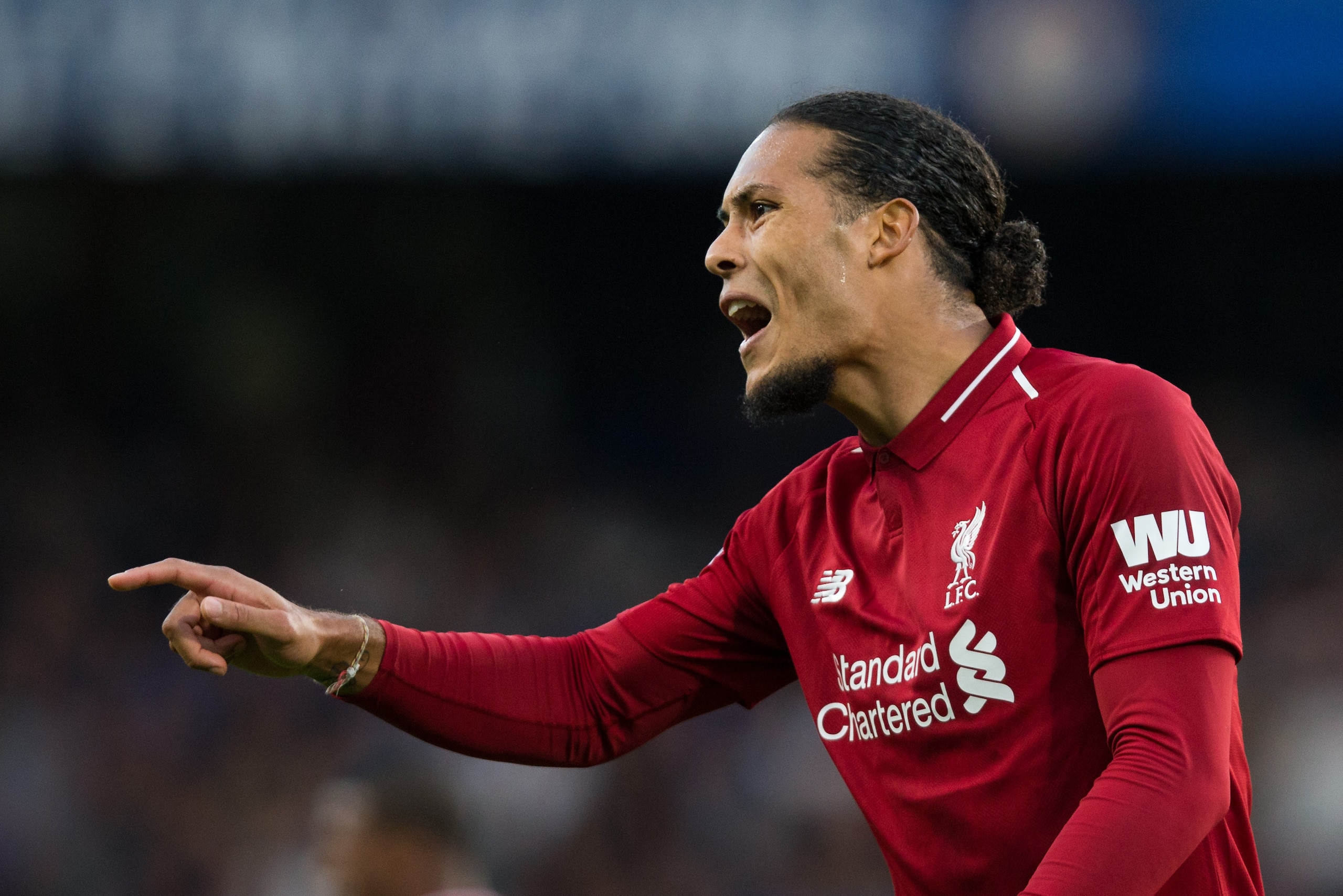 LONDON, ENGLAND - SEPTEMBER 29:  Virgil van Dijk of Liverpool reacts during the Premier League match between Chelsea FC and Liverpool FC at Stamford Bridge on September 29, 2018 in London, United Kingdom. (Photo by Craig Mercer/MB Media/Getty Images)