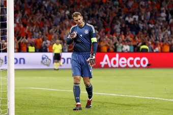 Germay goalkeeper Manuel Neuer during the UEFA Nations League A group 1 qualifying match between The Netherlands and Germany at the Johan Cruijff Arena on October 13, 2018 in Amsterdam, The Netherlands(Photo by VI Images via Getty Images)