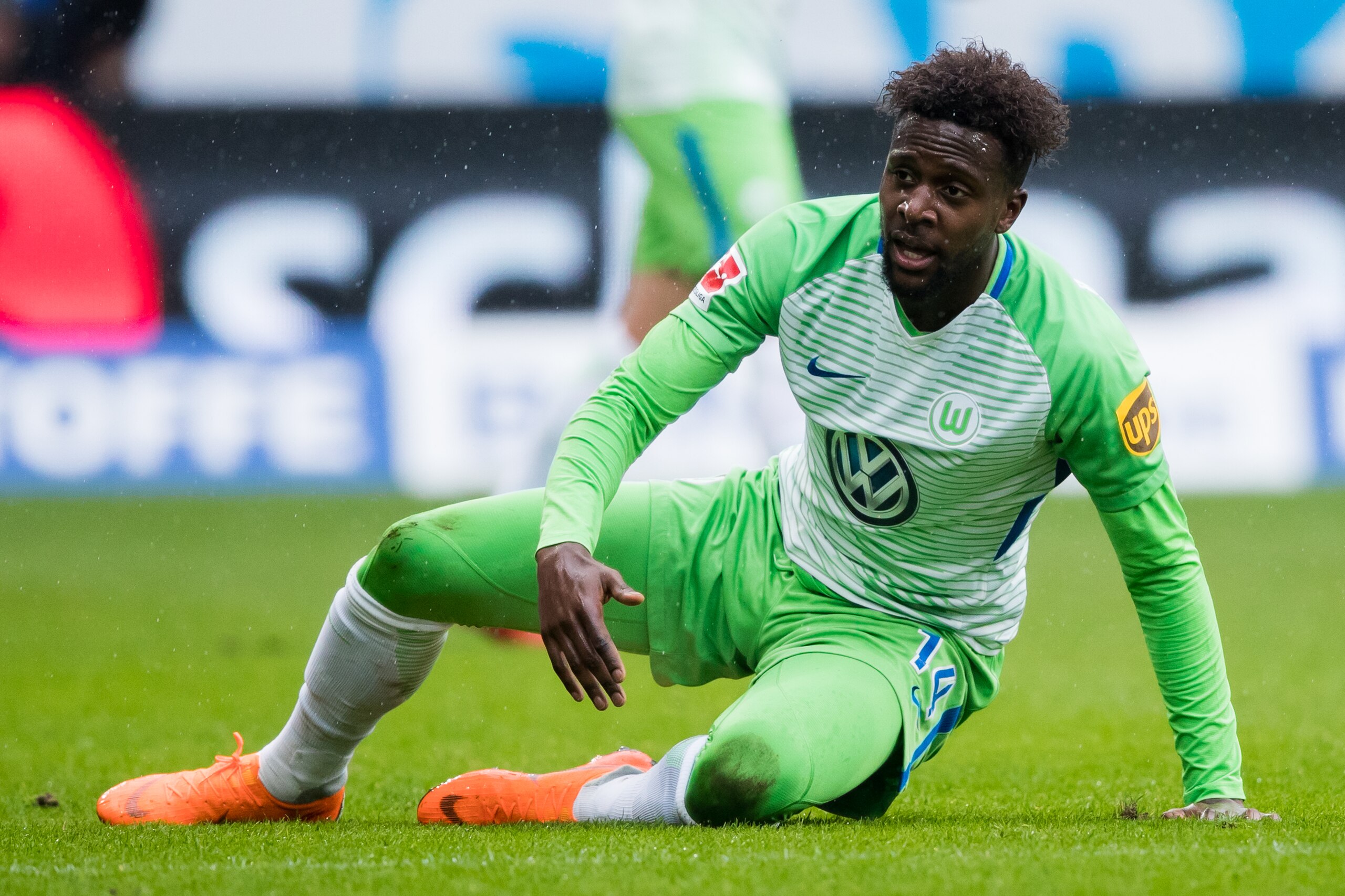 SINSHEIM, GERMANY - MARCH 10: Divock Origi of Wolfsburg reacts during the Bundesliga match between TSG 1899 Hoffenheim and VfL Wolfsburg at Wirsol Rhein-Neckar-Arena on March 10, 2018 in Sinsheim, Germany. (Photo by Simon Hofmann/Getty Images)