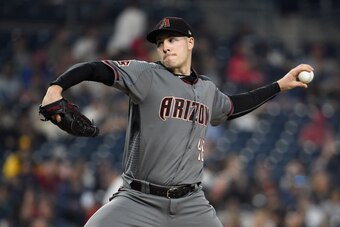 SAN DIEGO, CA - SEPTEMBER 28: Patrick Corbin #46 of the Arizona Diamondbacks pitches during the first inning of a baseball game against the San Diego Padres at PETCO Park on September 28, 2018 in San Diego, California. (Photo by Denis Poroy/Getty Images)
