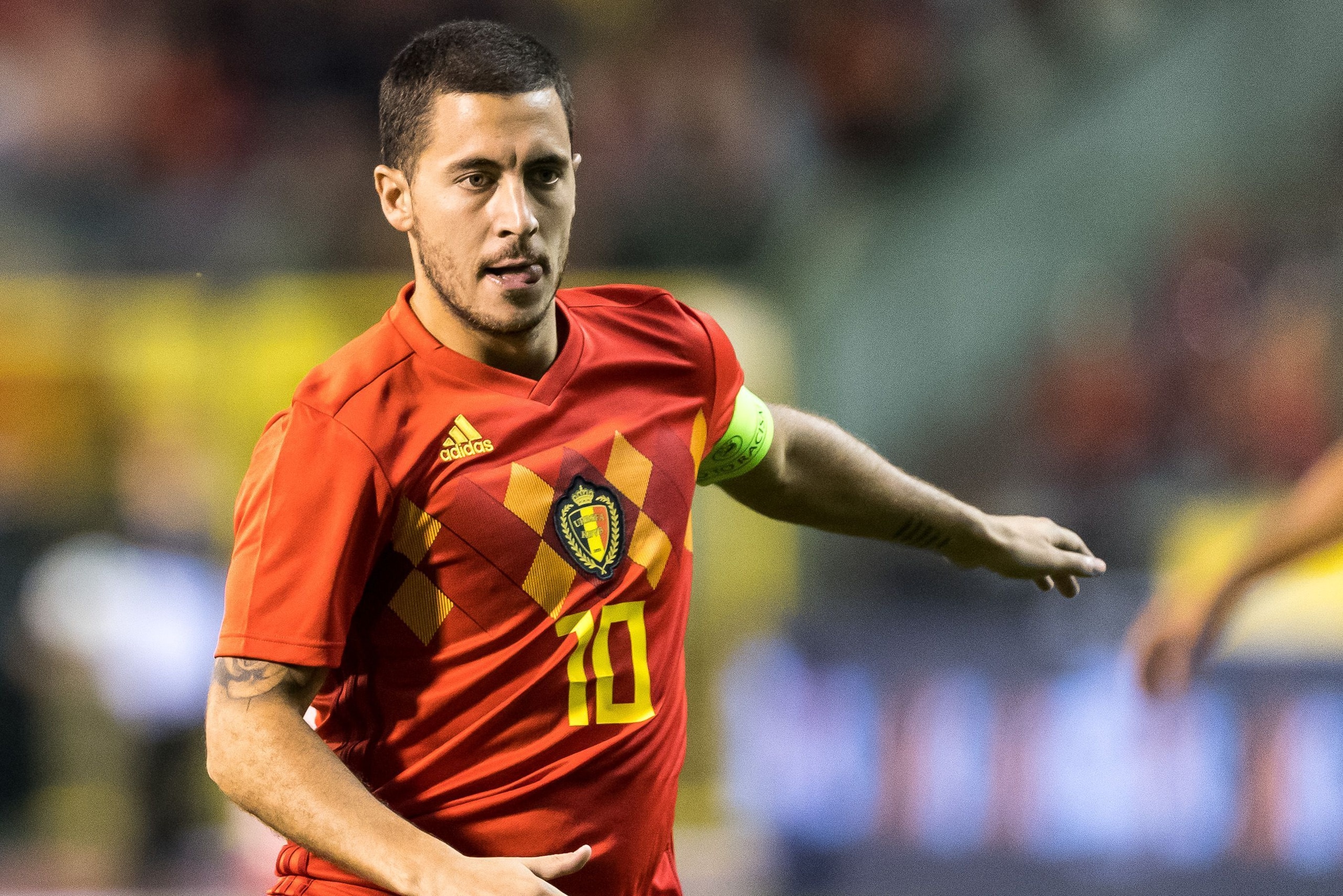 Eden Hazard of Belgium during the International friendly match between Belgium and The Netherlands at the King Baudouin Stadium on October 16, 2018  in Brussels, Belgium(Photo by VI Images via Getty Images)