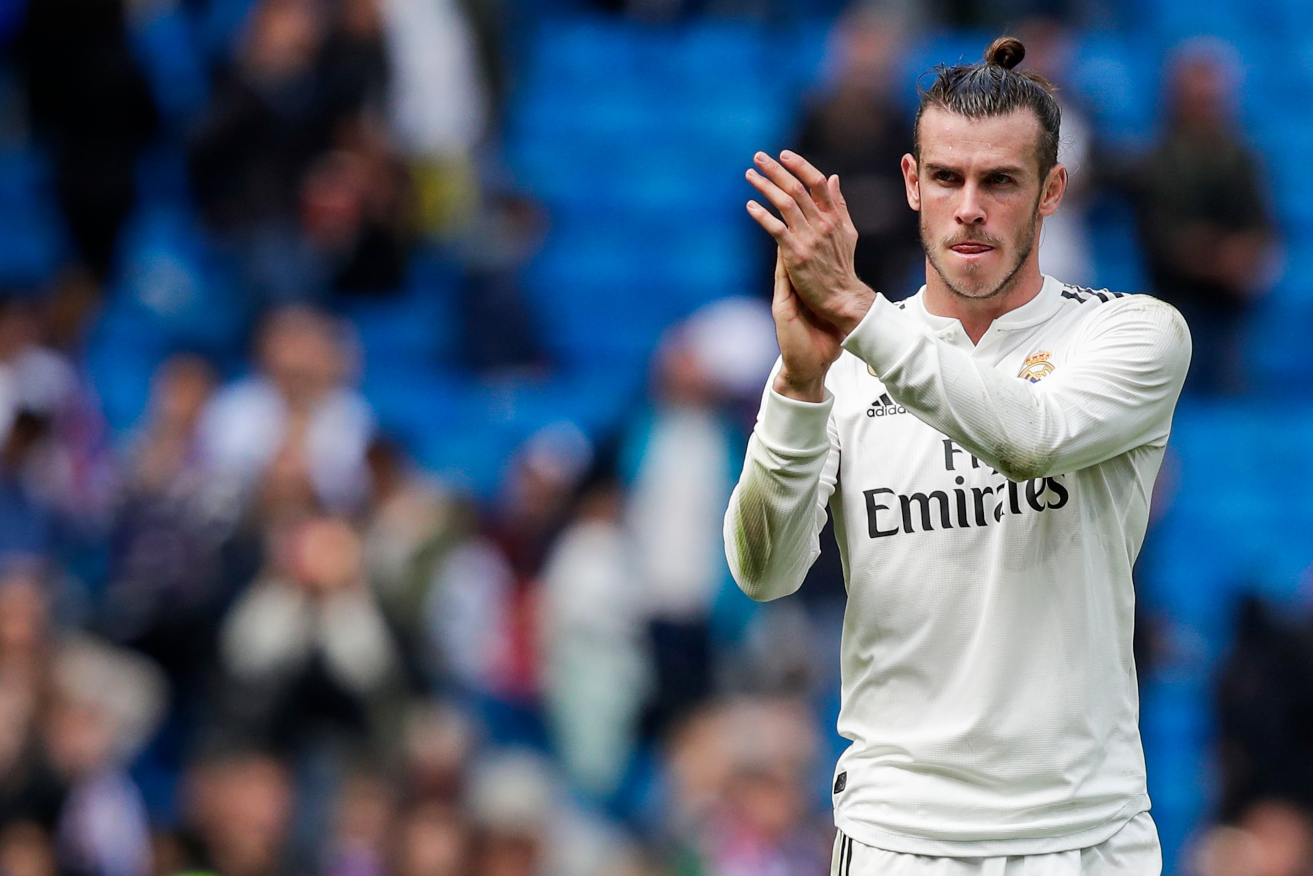 MADRID, SPAIN - OCTOBER 20: Gareth Bale of Real Madrid during the La Liga Santander  match between Real Madrid v Levante at the Santiago Bernabeu on October 20, 2018 in Madrid Spain (Photo by David S. Bustamante/Soccrates /Getty Images)
