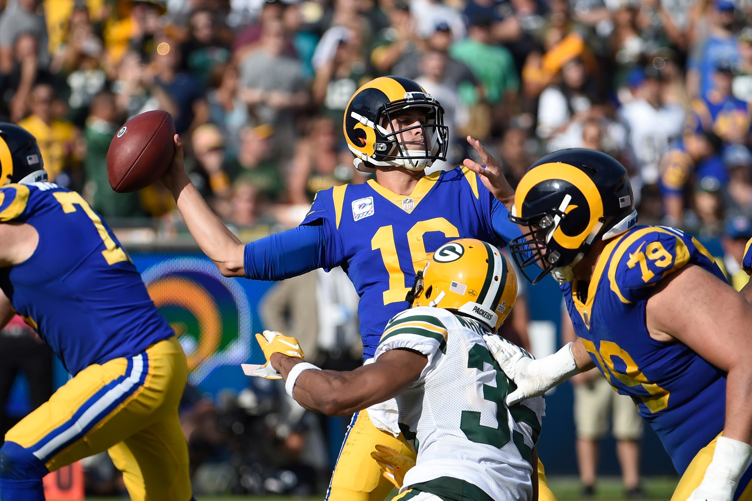 Jared Goff and the Rams remain undefeated at the halfway point of the season.