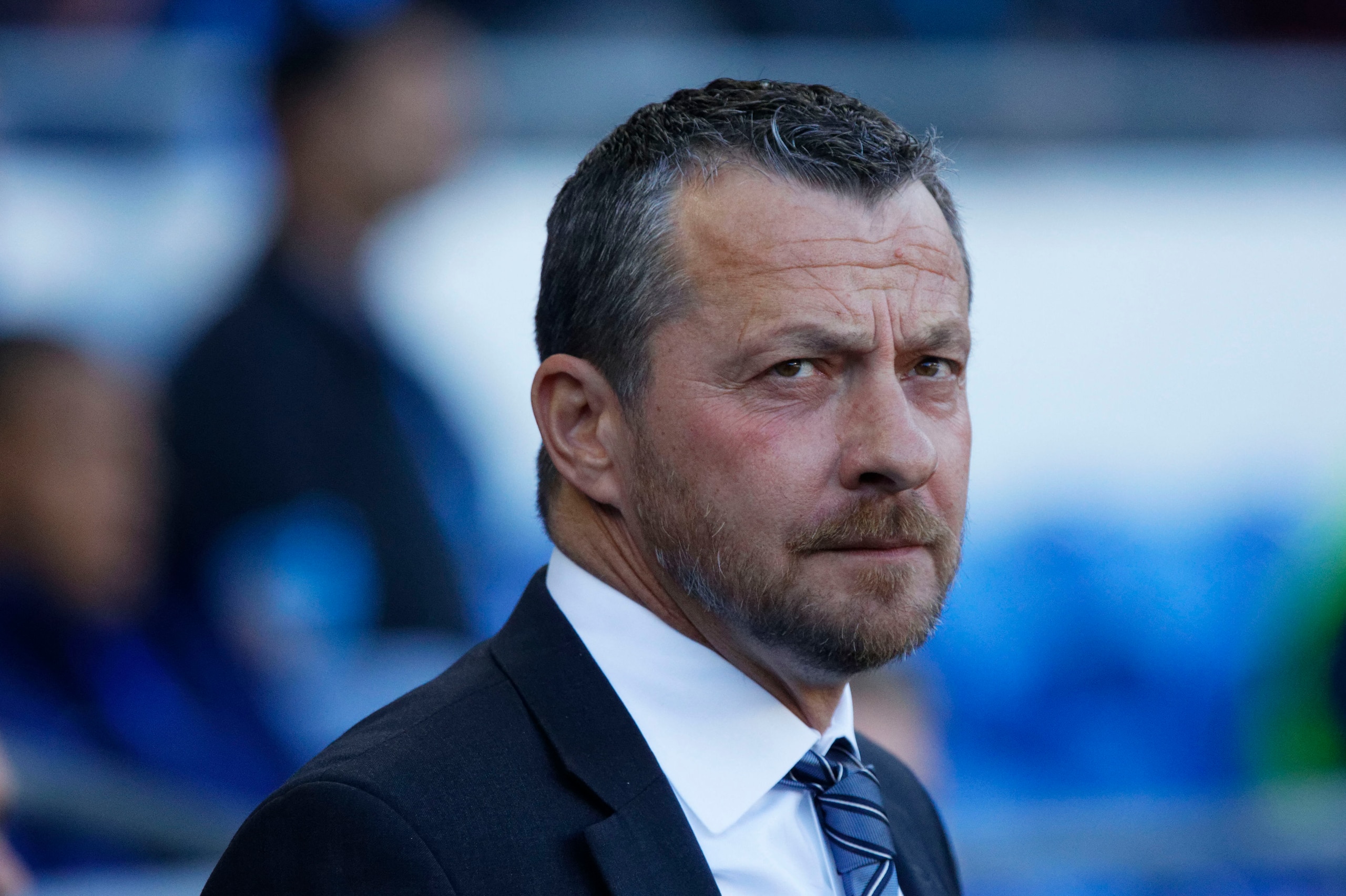 CARDIFF, WALES - OCTOBER 20: Fulham FC Manager Slavisa Jokanovic stands on the touch line during the Premier League match between Cardiff City and Fulham FC at the Cardiff City Stadium on October 20, 2018 in Cardiff, Wales. (Photo by Athena Pictures/Getty