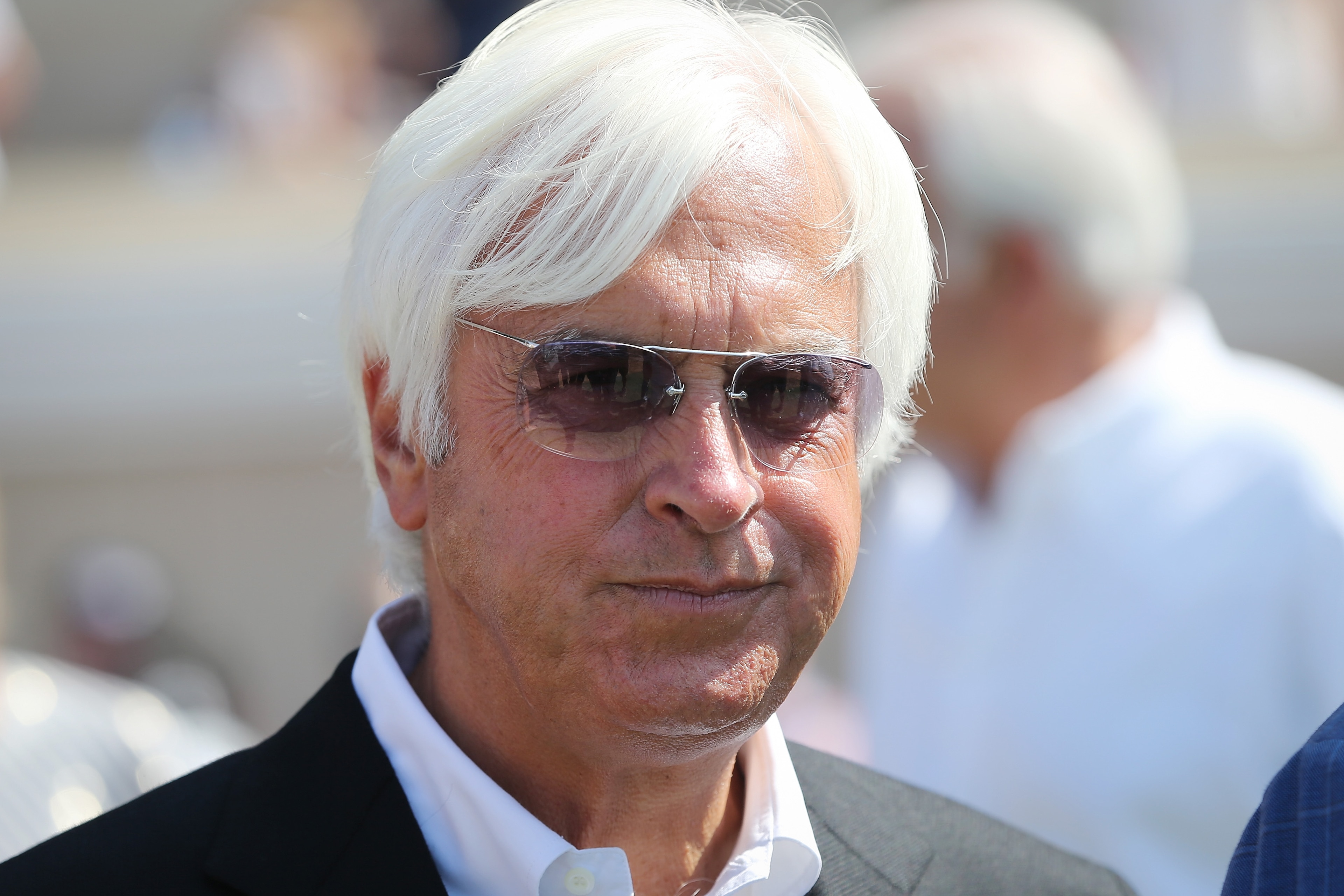 DEL MAR, CA - JULY 28:  Bob Baffert, trainer of 13th Triple Crown winner Justify, attends Justify's ceremonial parade for fans after being retired from racing at Del Mar Thoroughbred Club on July 28, 2018 in Del Mar, California. Baffert said ankle inflamm