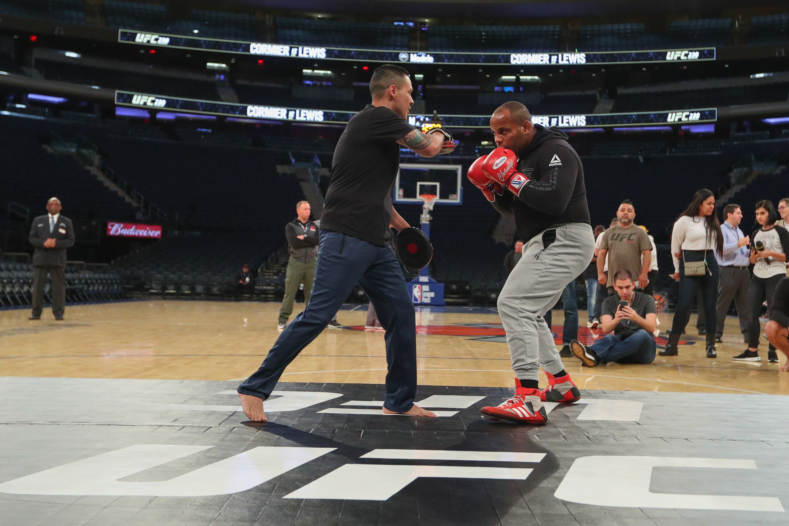 NEW YORK, NY - OCTOBER 31: UFC light heavyweight and heavyweight champion Daniel Cormier holds an open workout for fans and media at Madison Square Garden on October 31, 2018 in New York City. (Photo by Ed Mulholland/Zuffa LLC/Zuffa LLC via Getty Images) NEW YORK, NY - OCTOBER 31: UFC light heavyweight and heavyweight champion Daniel Cormier holds an open workout for fans and media at Madison Square Garden on October 31, 2018 in New York City. (Photo by Ed Mulholland/Zuffa LLC/Zuffa LLC via Getty Images)