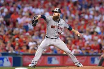 CINCINNATI, OH - JULY 14:  American League All-Star Dallas Keuchel #60 of the Houston Astros pitches during the 86th MLB All-Star Game at Great American Ball Park on July 14, 2015 in Cincinnati, Ohio. The American League defeated the National League 6-3. 