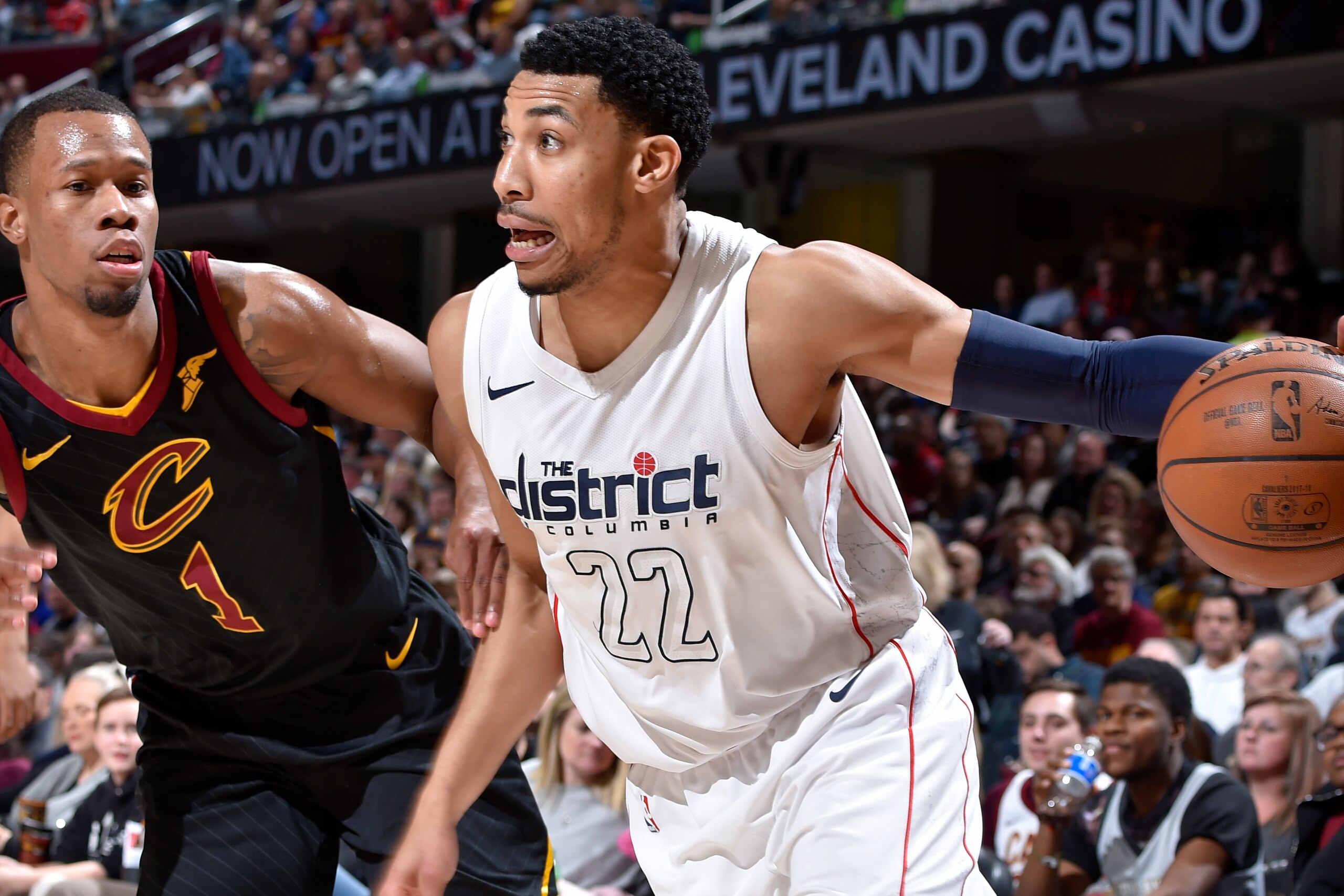 CLEVELAND, OH - APRIL 5:  Otto Porter Jr. #22 of the Washington Wizards handles the ball against the Cleveland Cavaliers on April 5, 2018 at The Quicken Loans Arena in Cleveland, Ohio. NOTE TO USER: User expressly acknowledges and agrees that, by download