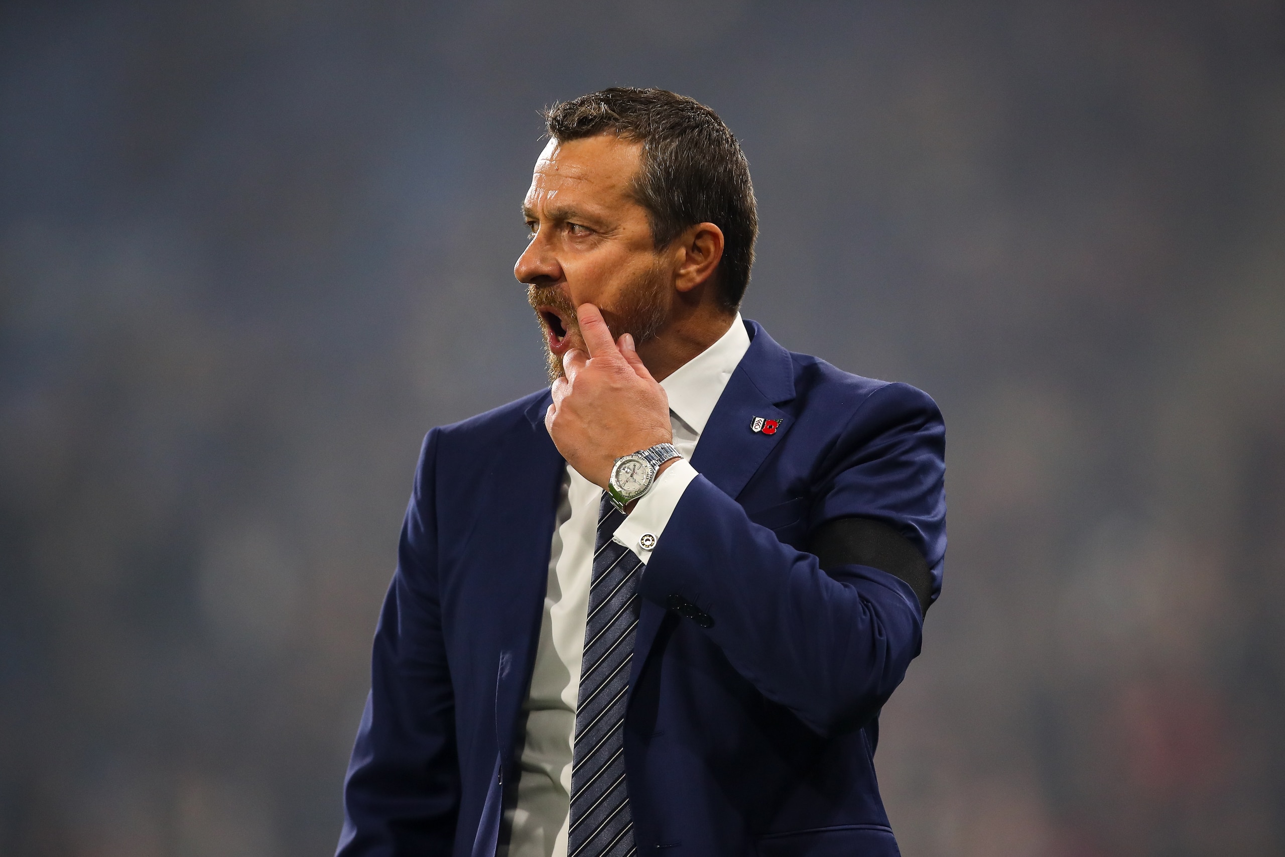 HUDDERSFIELD, ENGLAND - NOVEMBER 05:  Slavisa Jokanovic the head coach / manager of Fulham during the Premier League match between Huddersfield Town and Fulham FC at John Smith's Stadium on November 5, 2018 in Huddersfield, United Kingdom. (Photo by Robbi