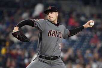 SAN DIEGO, CA - SEPTEMBER 28: Patrick Corbin #46 of the Arizona Diamondbacks pitches during the first inning of a baseball game against the San Diego Padres at PETCO Park on September 28, 2018 in San Diego, California. (Photo by Denis Poroy/Getty Images)