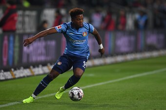 Leverkusen's Jamaican midfielder Leon Bailey controls the ball during the German first division Bundesliga football match Werder Bremen vs Bayer 04 Leverkusen in Bremen, nothern Germany, on October 28, 2018. (Photo by Patrik STOLLARZ / AFP) / RESTRICTIONS