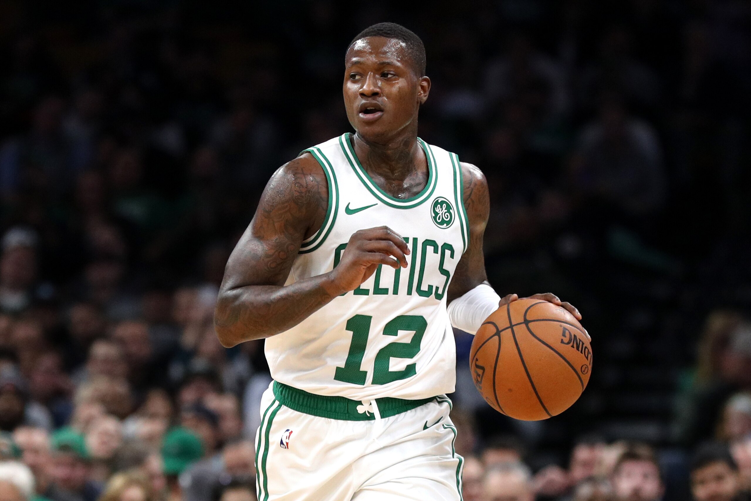BOSTON, MA - NOVEMBER 1: Terry Rozier #12 of the Boston Celtics dribbles during the game between the Boston Celtics and the Milwaukee Bucks at TD Garden on November 1, 2018 in Boston, Massachusetts. (Photo by Maddie Meyer/Getty Images)