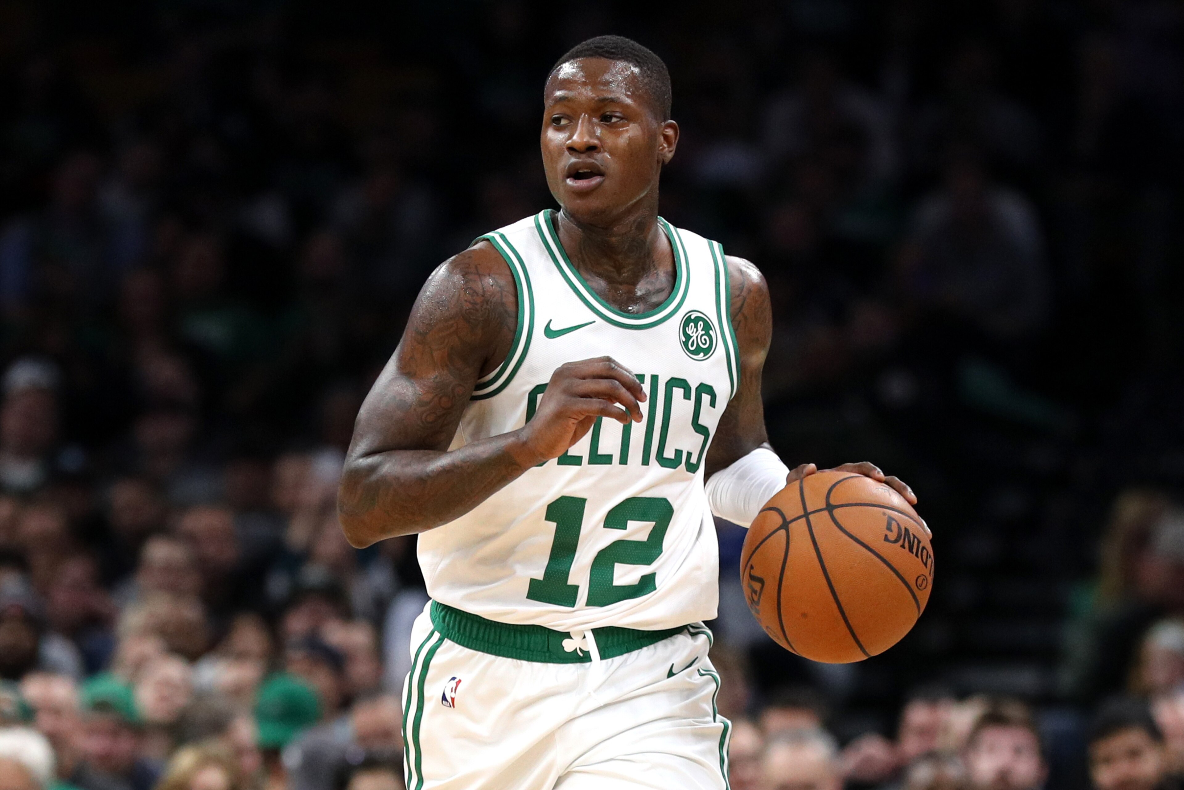 BOSTON, MA - NOVEMBER 1: Terry Rozier #12 of the Boston Celtics dribbles during the game between the Boston Celtics and the Milwaukee Bucks at TD Garden on November 1, 2018 in Boston, Massachusetts. (Photo by Maddie Meyer/Getty Images)
