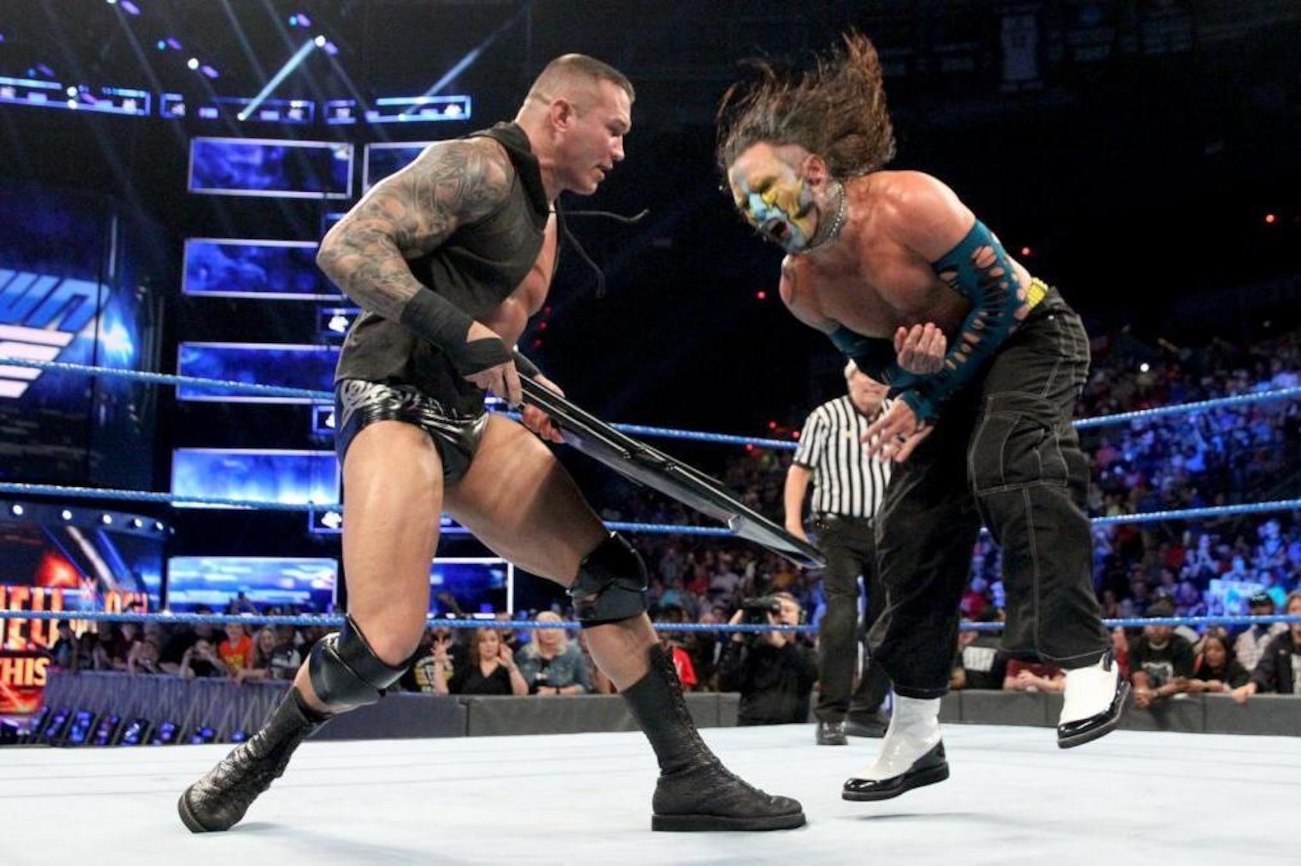 One-third of the photo gallery of this match between Hardy and Nakamura doesn't even have Nakamura in the frame.