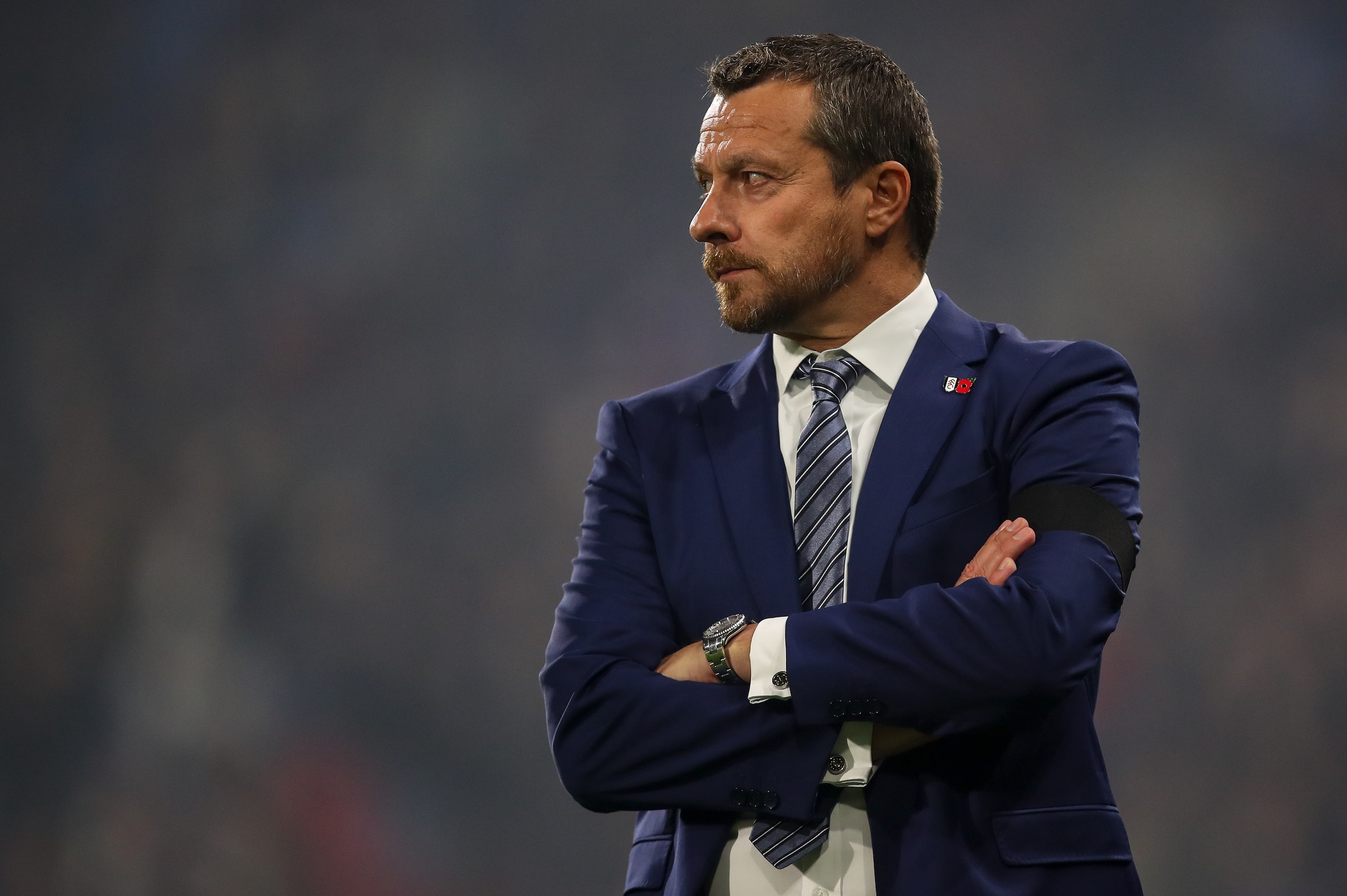 HUDDERSFIELD, ENGLAND - NOVEMBER 05:  Slavisa Jokanovic the head coach / manager of Fulham during the Premier League match between Huddersfield Town and Fulham FC at John Smith's Stadium on November 5, 2018 in Huddersfield, United Kingdom. (Photo by Robbi