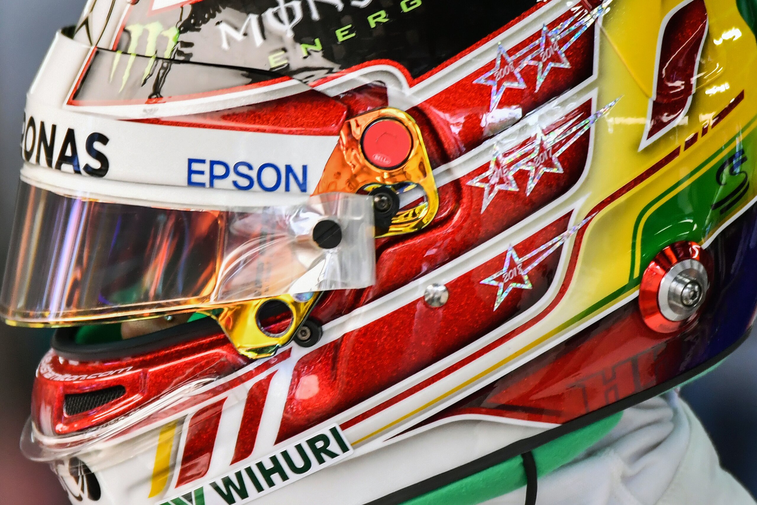 Mercedes' British driver Lewis Hamilton is seen during the first free practice session of the Brazil Grand Prix, at the Interlagos racetrack in Sao Paulo, Brazil, on November 9, 2018. (Photo by NELSON ALMEIDA / AFP)        (Photo credit should read NELSON