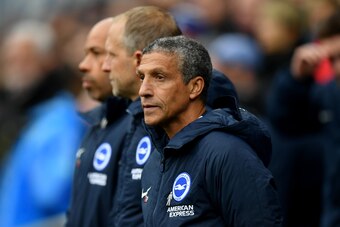 CARDIFF, WALES - NOVEMBER 10:  Chris Hughton, Manager of Brighton and Hove Albion looks on prior to the Premier League match between Cardiff City and Brighton & Hove Albion at the Cardiff City Stadium on November 10, 2018 in Cardiff, United Kingdom.  (Pho