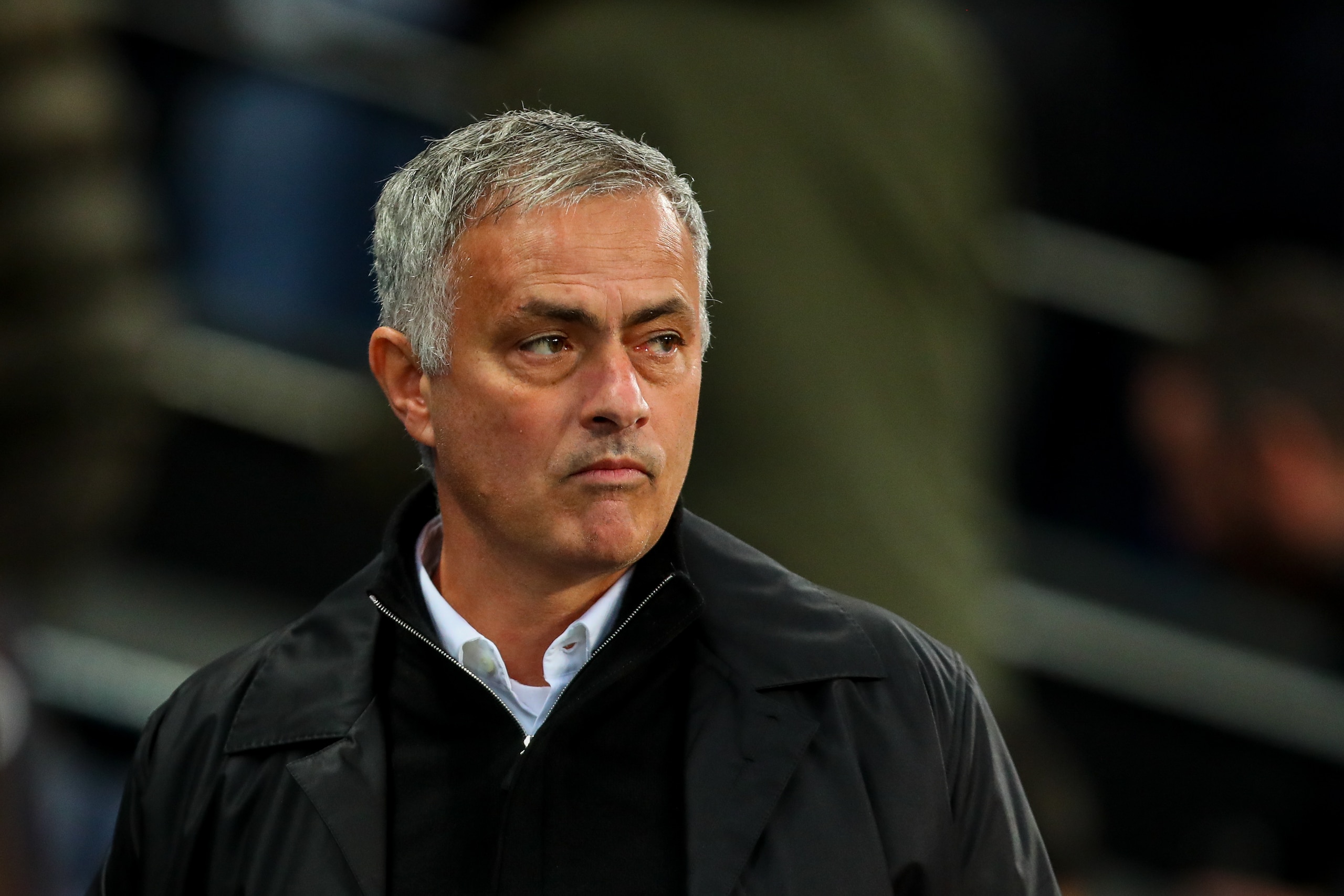 MANCHESTER, ENGLAND - NOVEMBER 11: Jose Mourinho the head coach / manager of Manchester United during the Premier League match between Manchester City and Manchester United at Etihad Stadium on November 11, 2018 in Manchester, United Kingdom. (Photo by Ro