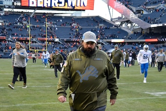 CHICAGO, IL - NOVEMBER 11:  Head coach Matt Patricia of the Detroit Lions walks off of the field after being defeated by the Chicago Bears 34-22 at Soldier Field on November 11, 2018 in Chicago, Illinois. (Photo by Quinn Harris/Getty Images)