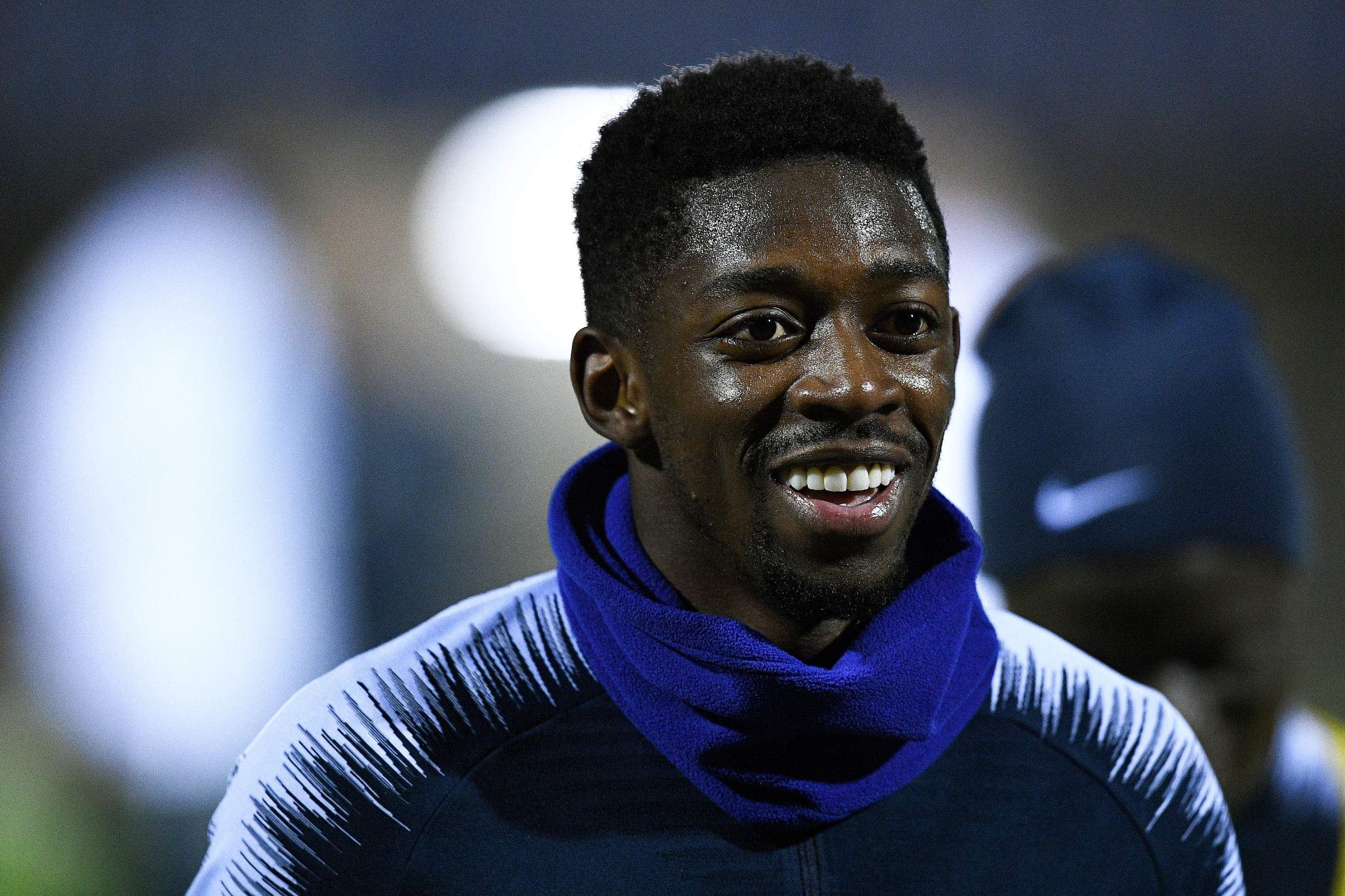 France's forward Ousmane Dembele leaves a training session in Clairefontaine-en-Yvelines, near Paris, on November 13, 2018, as part of the team's preparation for the Nations League football match against the Netherlands and a friendly football match again